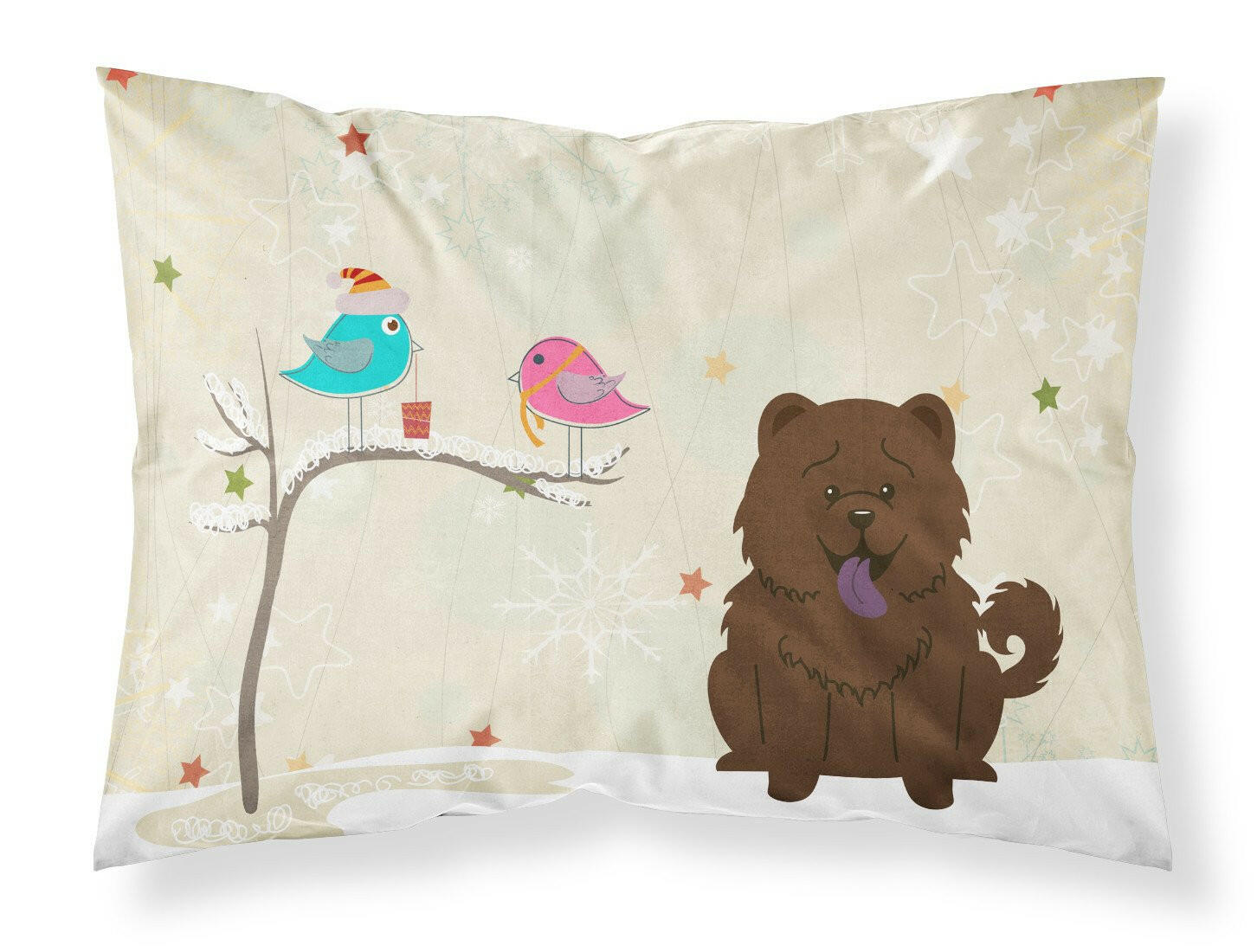 Christmas Presents between Friends Chow Chow Chocolate Fabric Standard Pillowcase BB2613PILLOWCASE by Caroline's Treasures