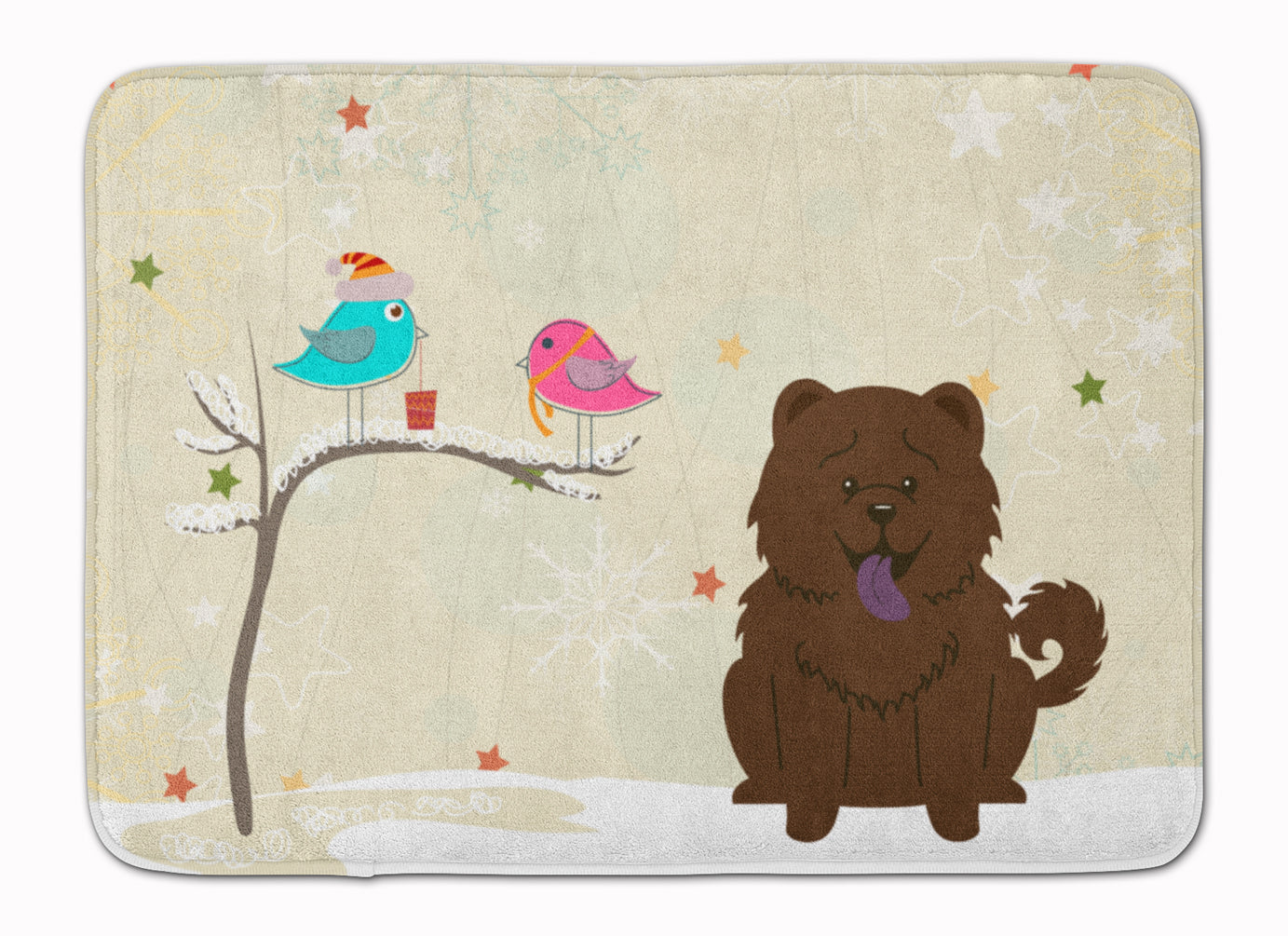 Christmas Presents between Friends Chow Chow Chocolate Machine Washable Memory Foam Mat BB2613RUG - the-store.com
