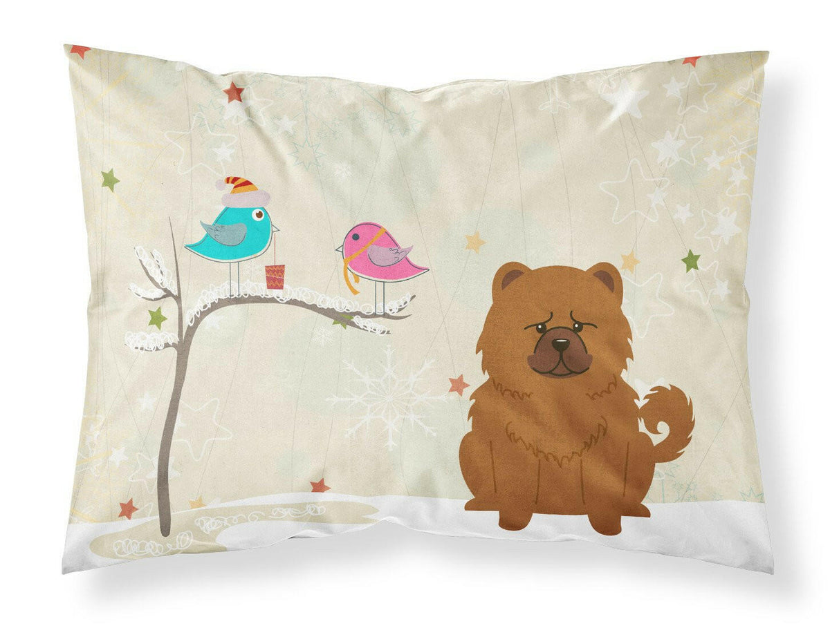 Christmas Presents between Friends Chow Chow Red Fabric Standard Pillowcase BB2614PILLOWCASE by Caroline&#39;s Treasures