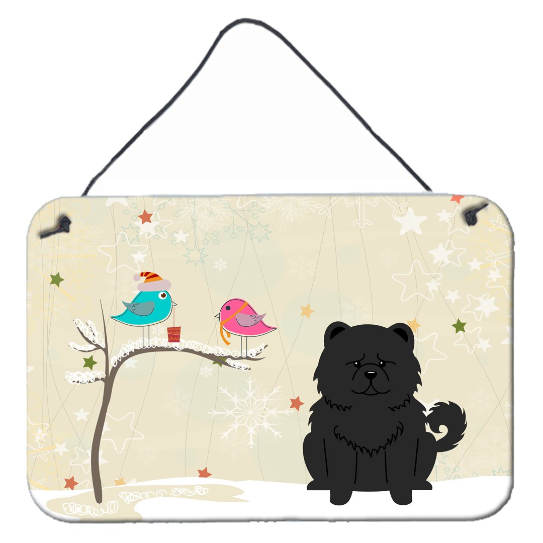 Christmas Presents between Friends Chow Chow Black Wall or Door Hanging Prints BB2615DS812 by Caroline&#39;s Treasures
