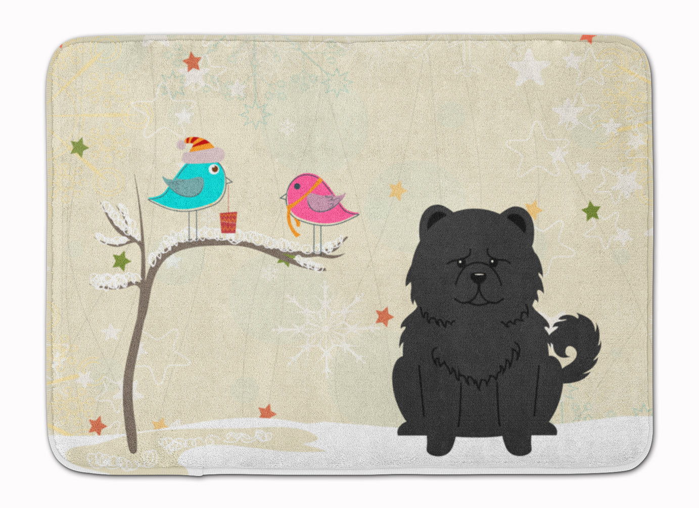 Christmas Presents between Friends Chow Chow Black Machine Washable Memory Foam Mat BB2615RUG - the-store.com
