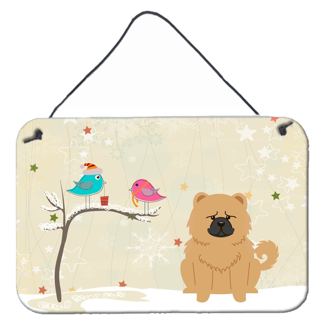 Christmas Presents between Friends Chow Chow Cream Wall or Door Hanging Prints BB2616DS812 by Caroline&#39;s Treasures