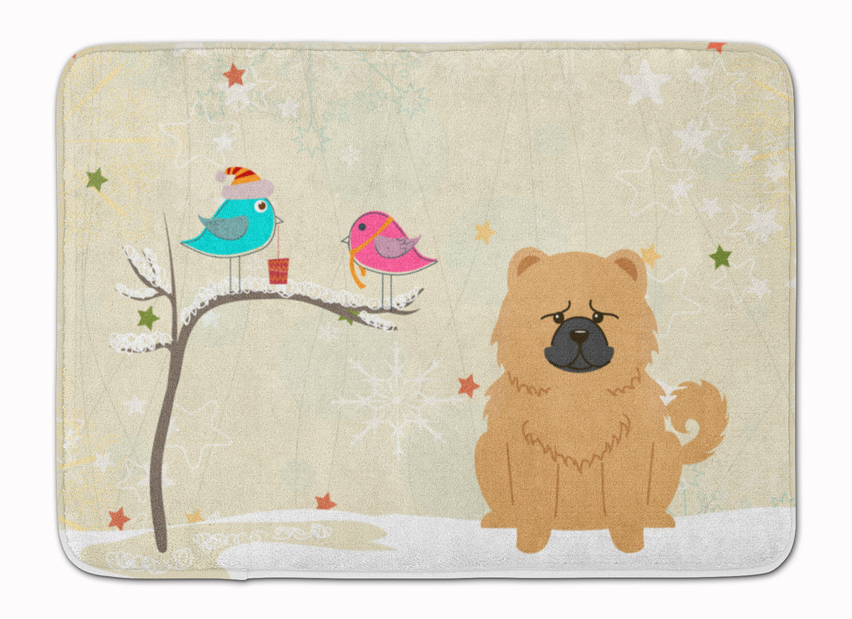Christmas Presents between Friends Chow Chow Cream Machine Washable Memory Foam Mat BB2616RUG - the-store.com