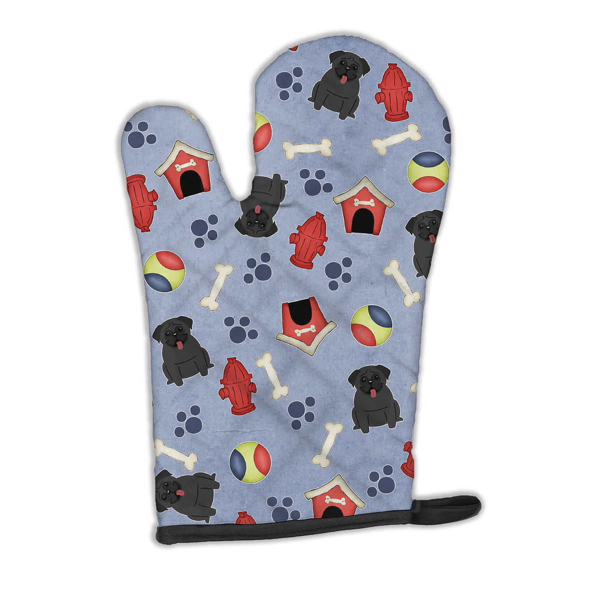 Dog House Collection Pug Black Oven Mitt BB2619OVMT  the-store.com.
