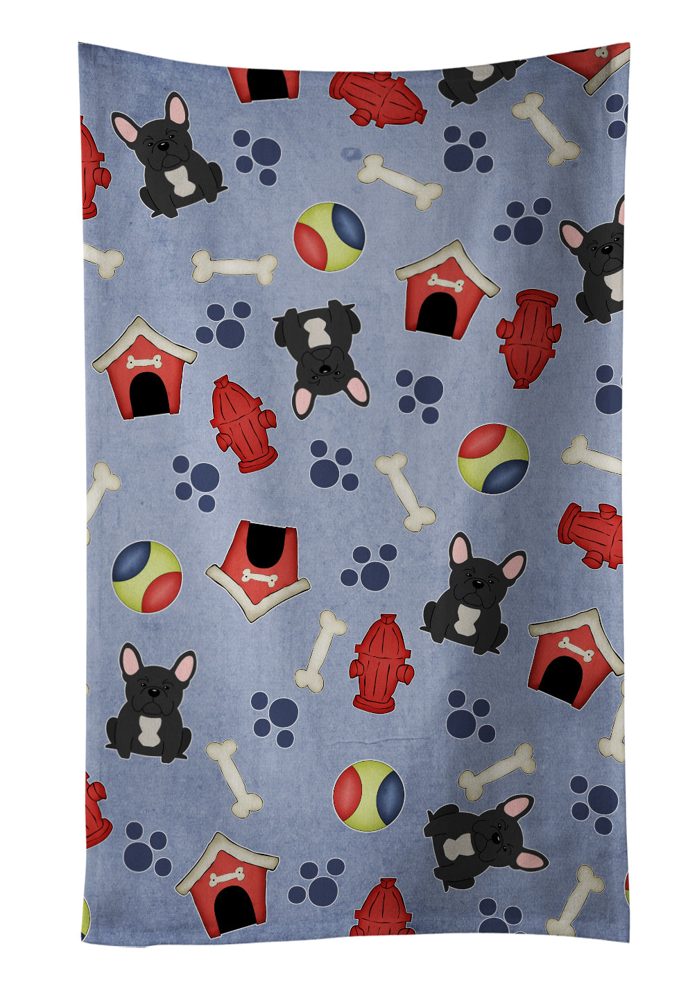Dog House Collection French Bulldog Black Kitchen Towel BB2627KTWL - the-store.com