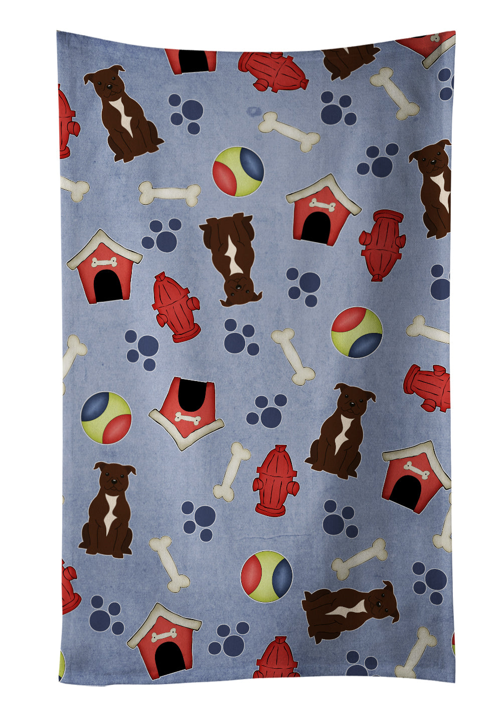 Dog House Collection Staffordshire Bull Terrier Chocolate Kitchen Towel BB2661KTWL - the-store.com