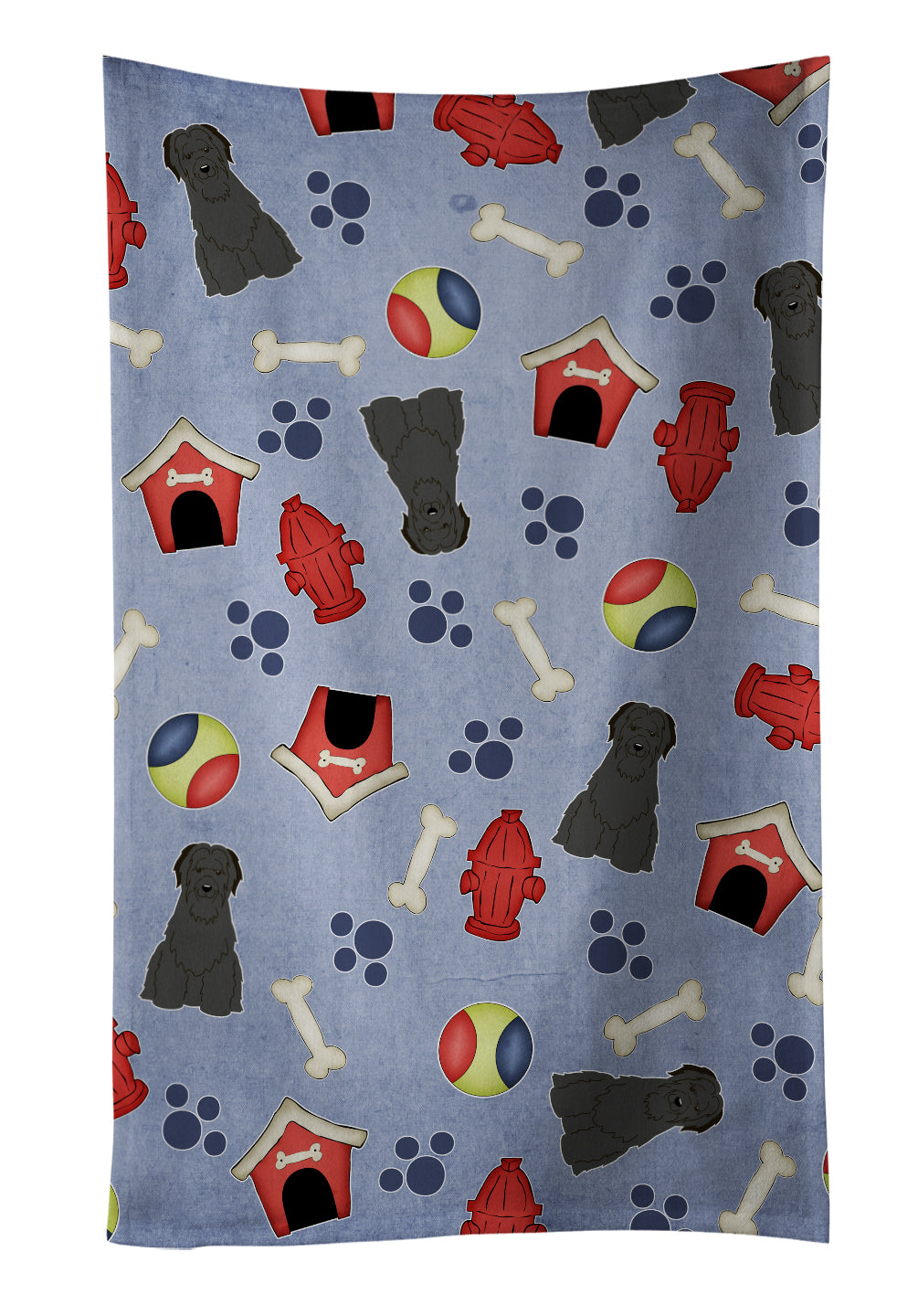 Dog House Collection Briard Black Kitchen Towel BB2694KTWL - the-store.com