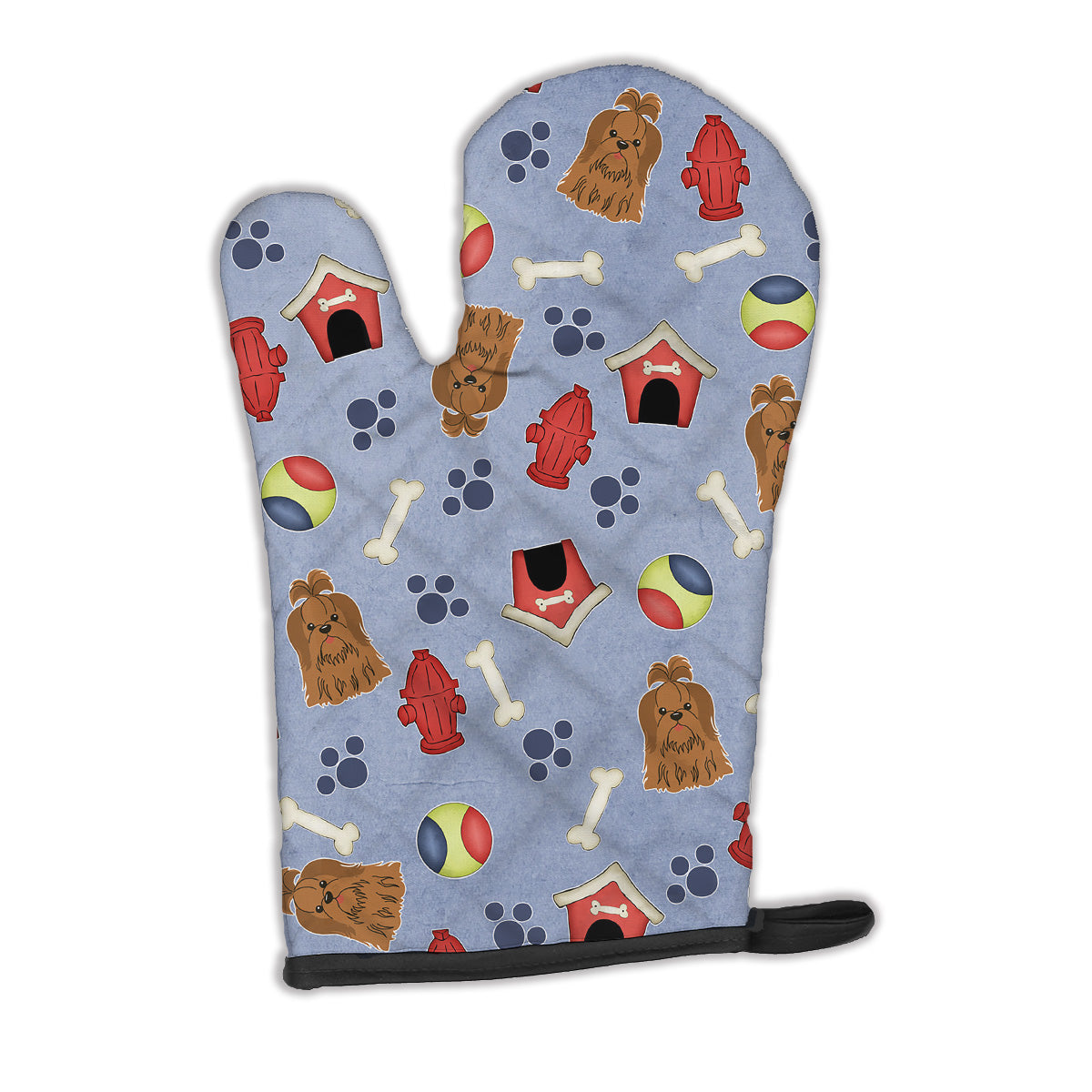 Dog House Collection Shih Tzu Silver Chocolate Oven Mitt BB2699OVMT  the-store.com.
