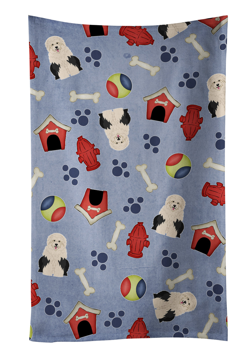 Dog House Collection Old English Sheepdog Kitchen Towel BB2709KTWL - the-store.com