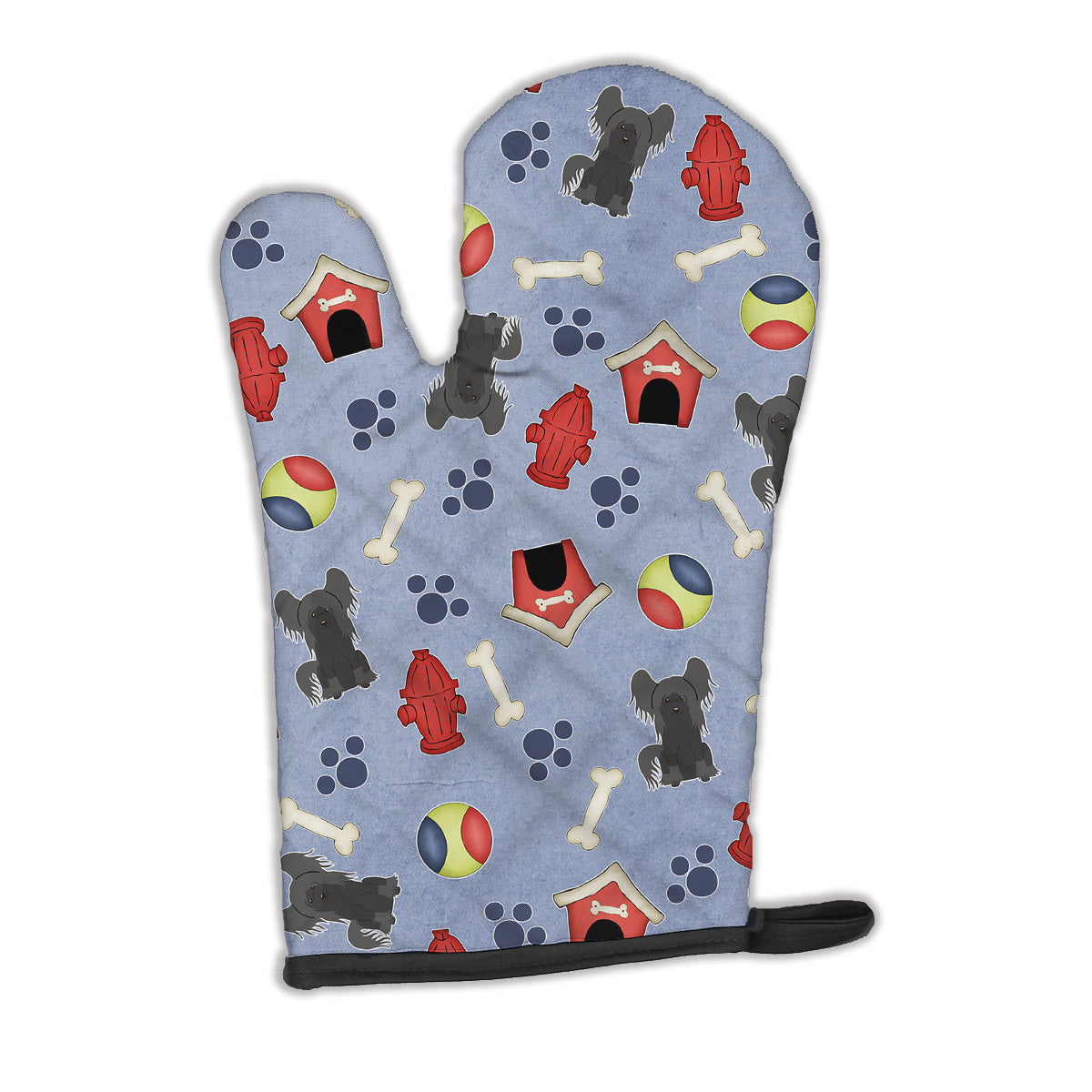 Dog House Collection Chinese Crested Black Oven Mitt BB2725OVMT  the-store.com.