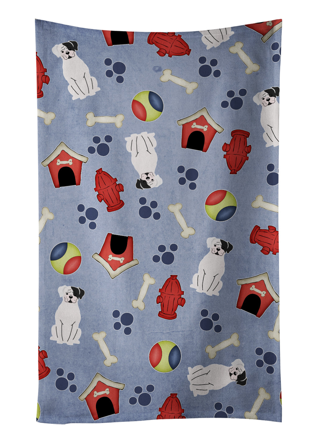 Dog House Collection White Boxer Cooper Kitchen Towel BB2727KTWL - the-store.com