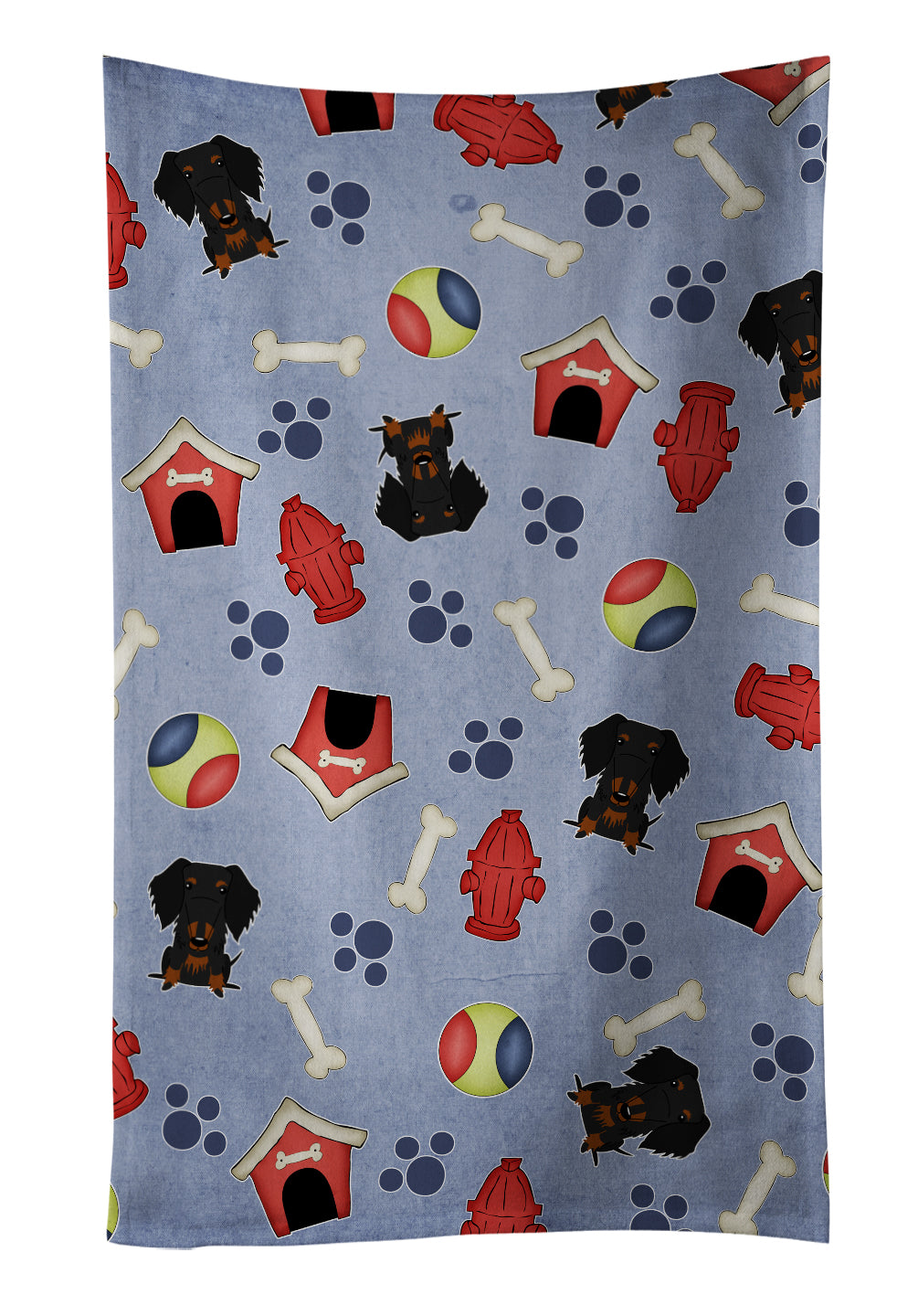 Dog House Collection Wire Haired Dachshund Black Tan Kitchen Towel BB2740KTWL - the-store.com