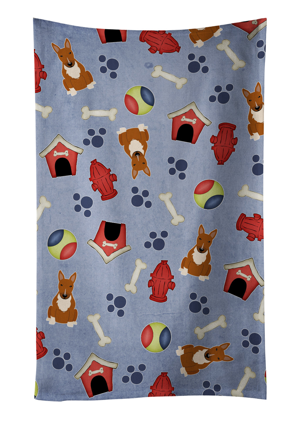 Dog House Collection Bull Terrier Red Kitchen Towel BB2747KTWL - the-store.com