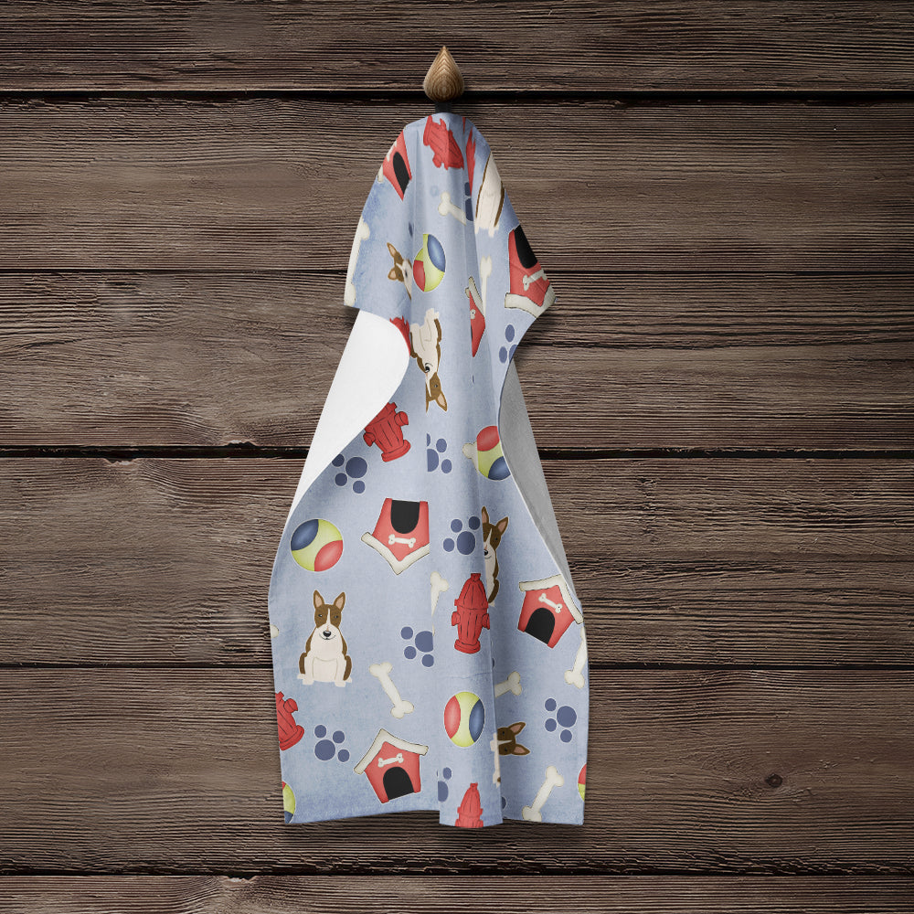 Dog House Collection Bull Terrier Dark Brindle Kitchen Towel BB2749KTWL - the-store.com
