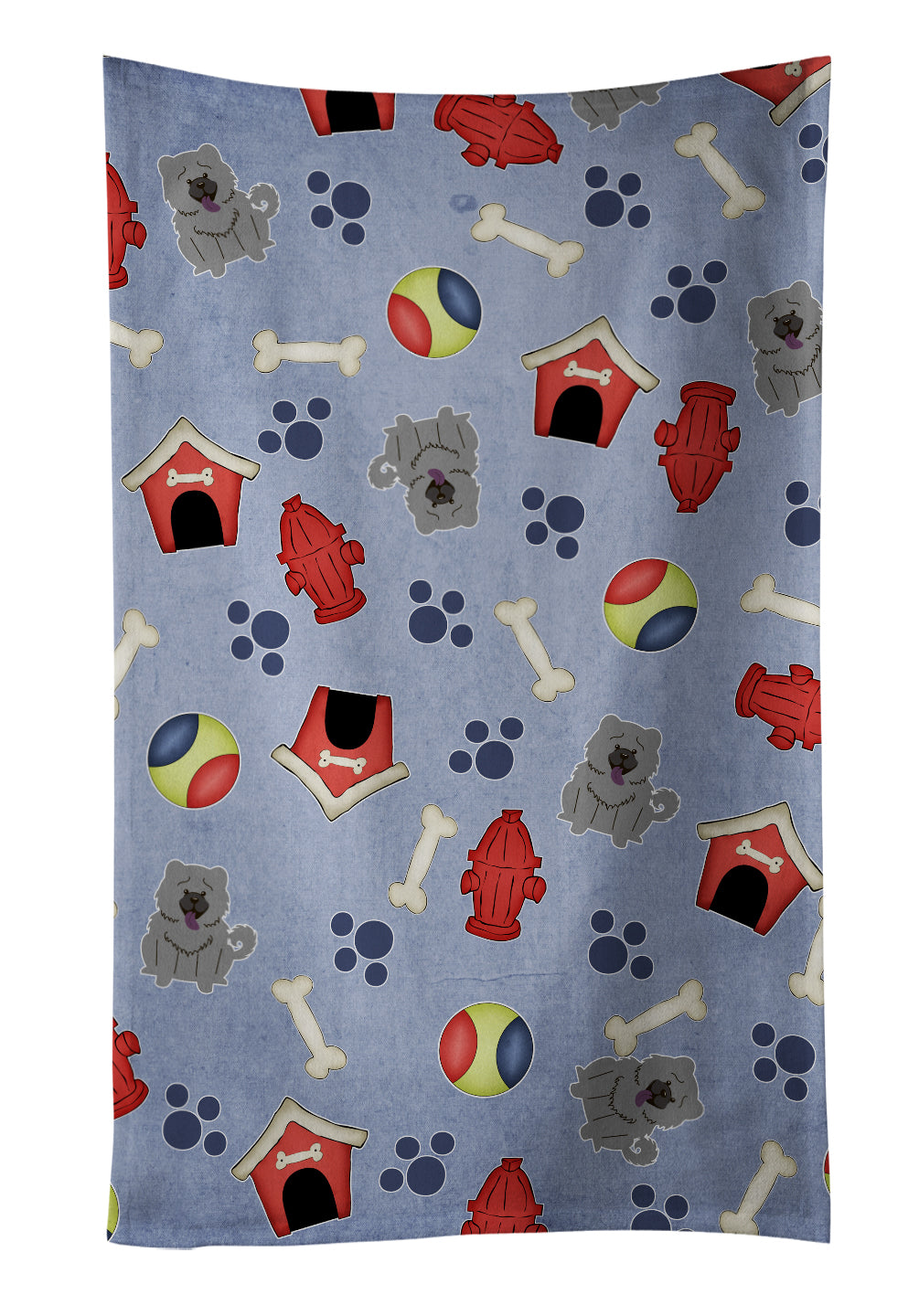 Dog House Collection Chow Chow Blue Kitchen Towel BB2752KTWL - the-store.com