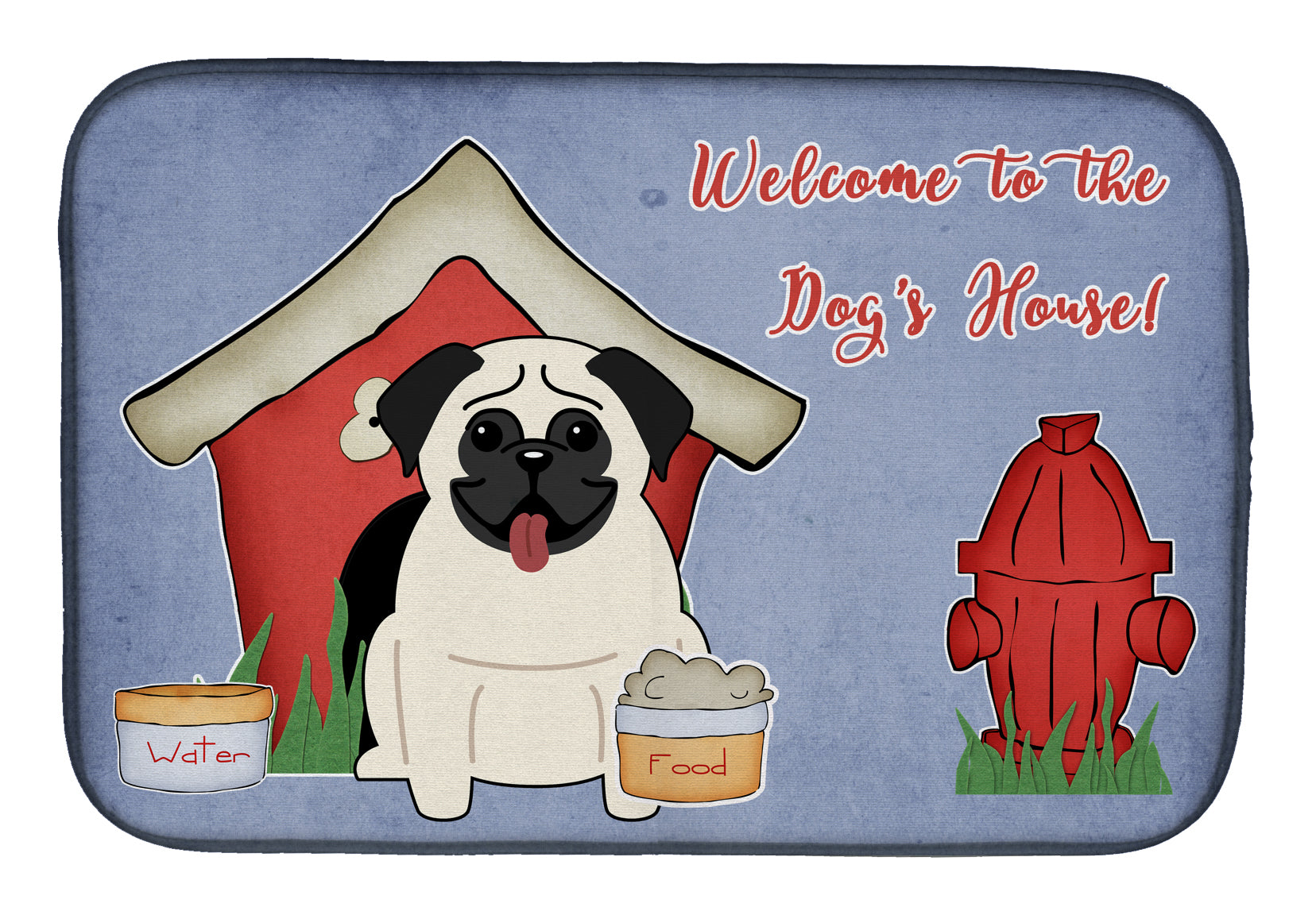 Dog House Collection Pug Cream Dish Drying Mat BB2758DDM  the-store.com.