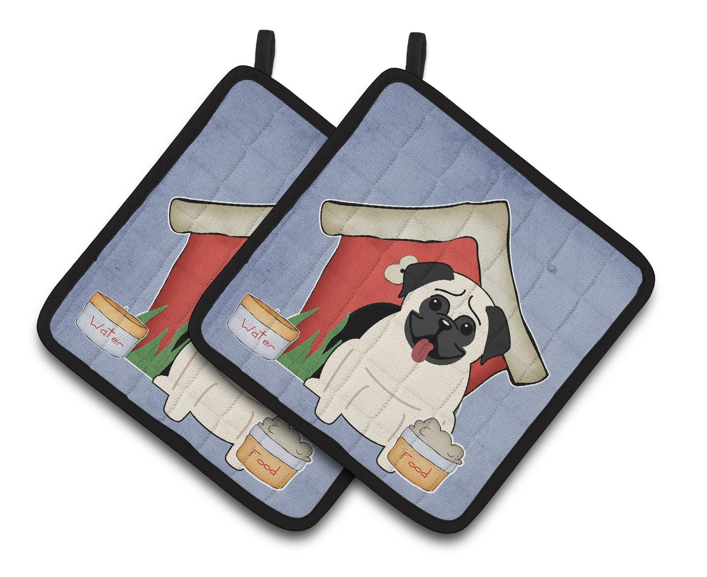 Dog House Collection Pug Cream Pair of Pot Holders BB2758PTHD by Caroline's Treasures