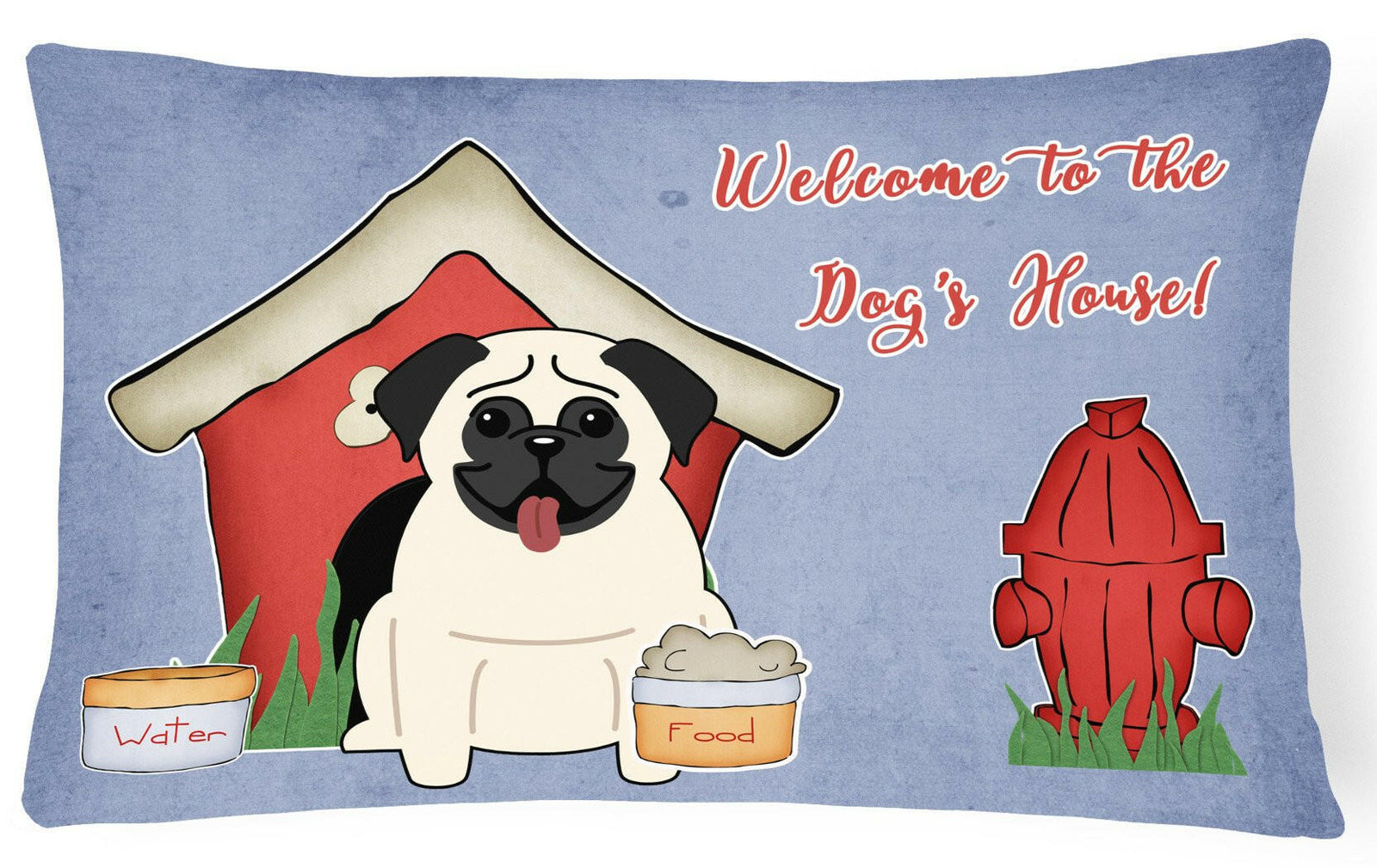 Dog House Collection Pug Cream Canvas Fabric Decorative Pillow BB2758PW1216 by Caroline's Treasures