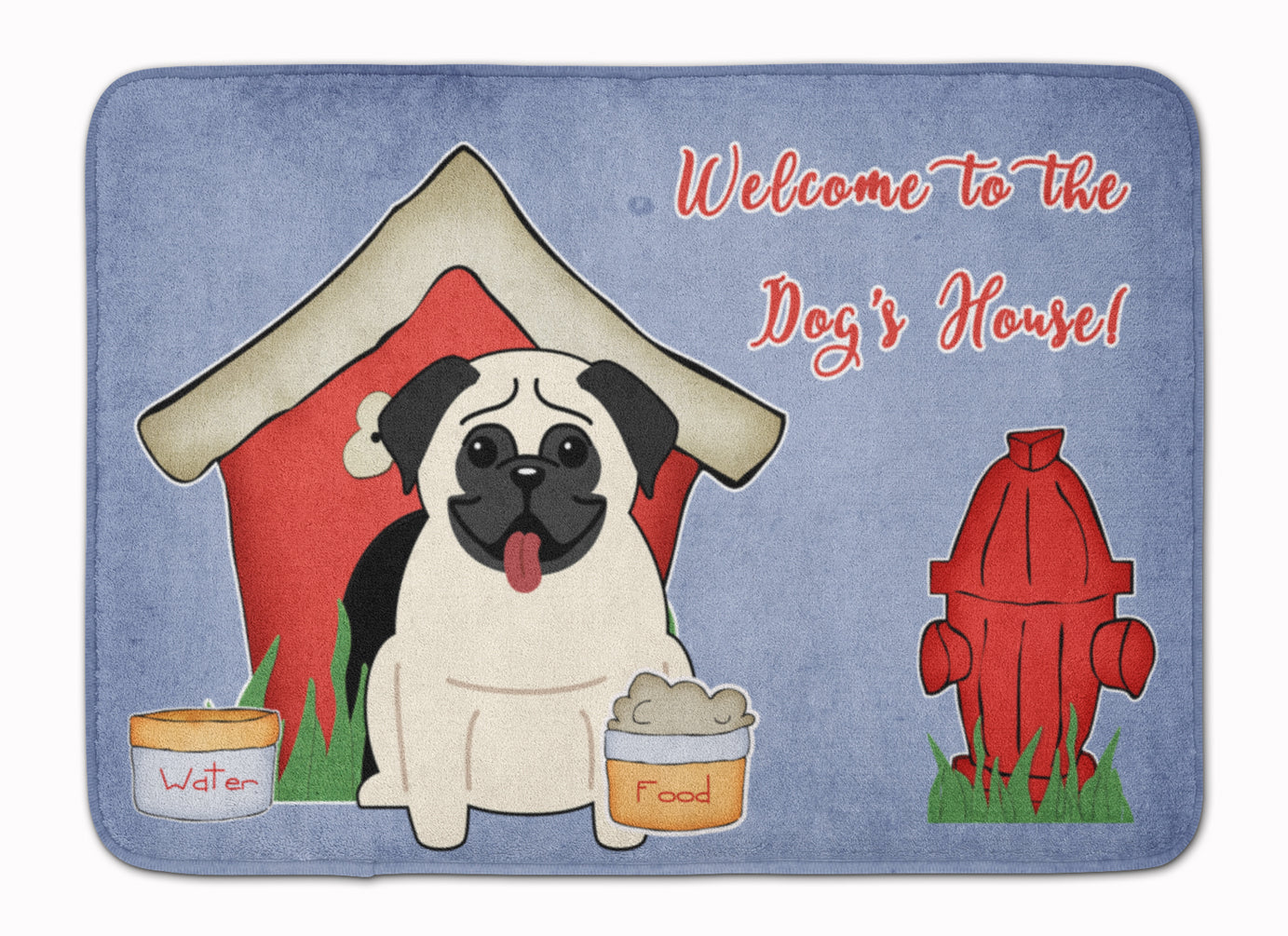 Dog House Collection Pug Cream Machine Washable Memory Foam Mat BB2758RUG - the-store.com