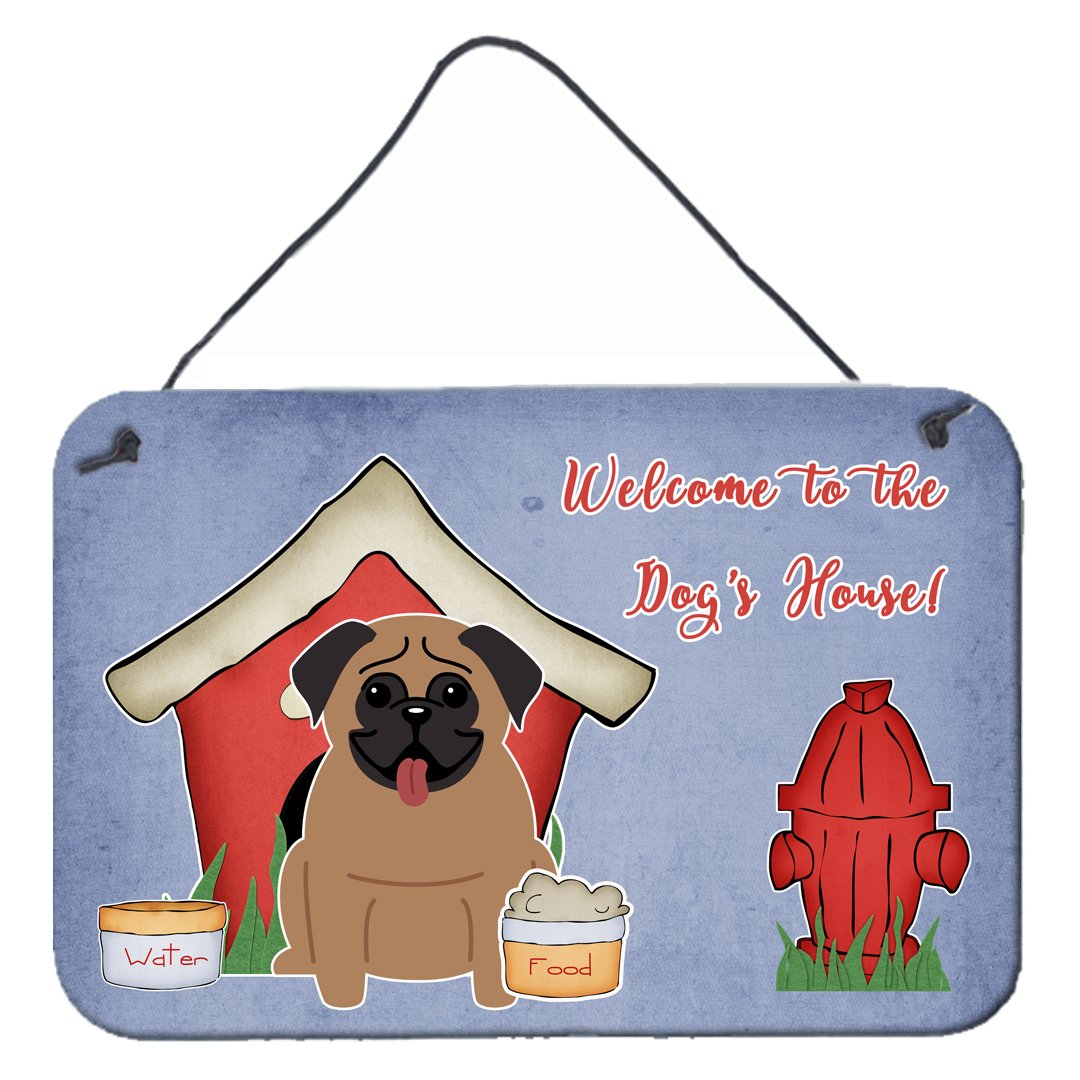 Dog House Collection Pug Brown Wall or Door Hanging Prints BB2759DS812 by Caroline's Treasures