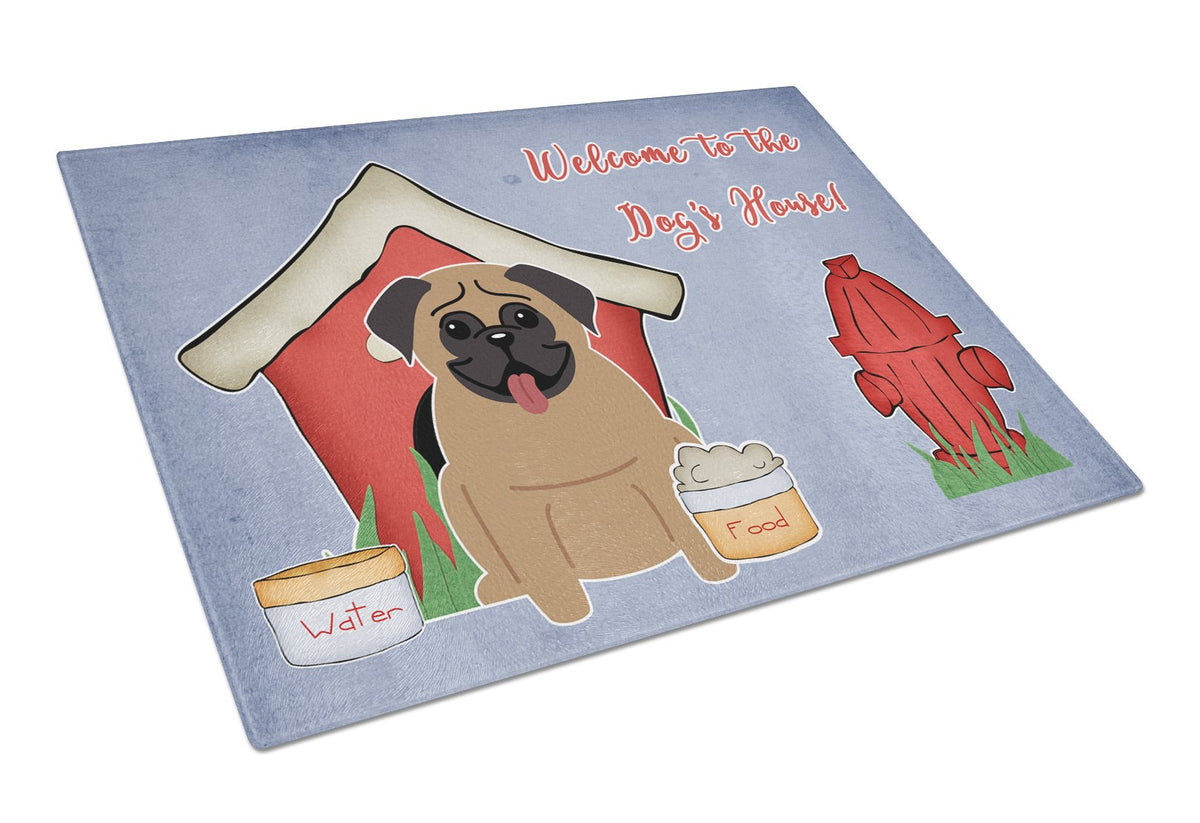 Dog House Collection Pug Brown Glass Cutting Board Large BB2759LCB by Caroline&#39;s Treasures