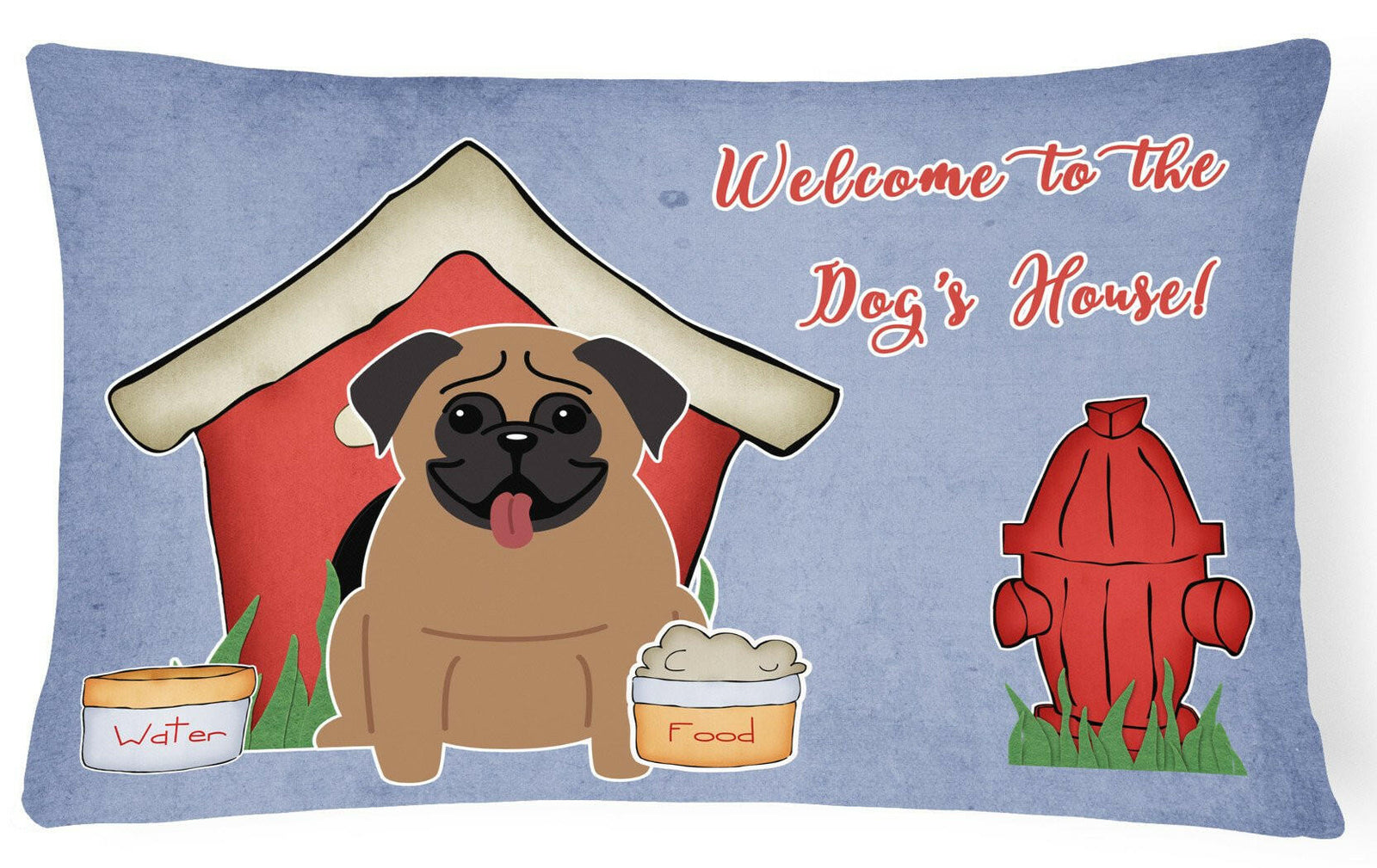 Dog House Collection Pug Brown Canvas Fabric Decorative Pillow BB2759PW1216 by Caroline's Treasures