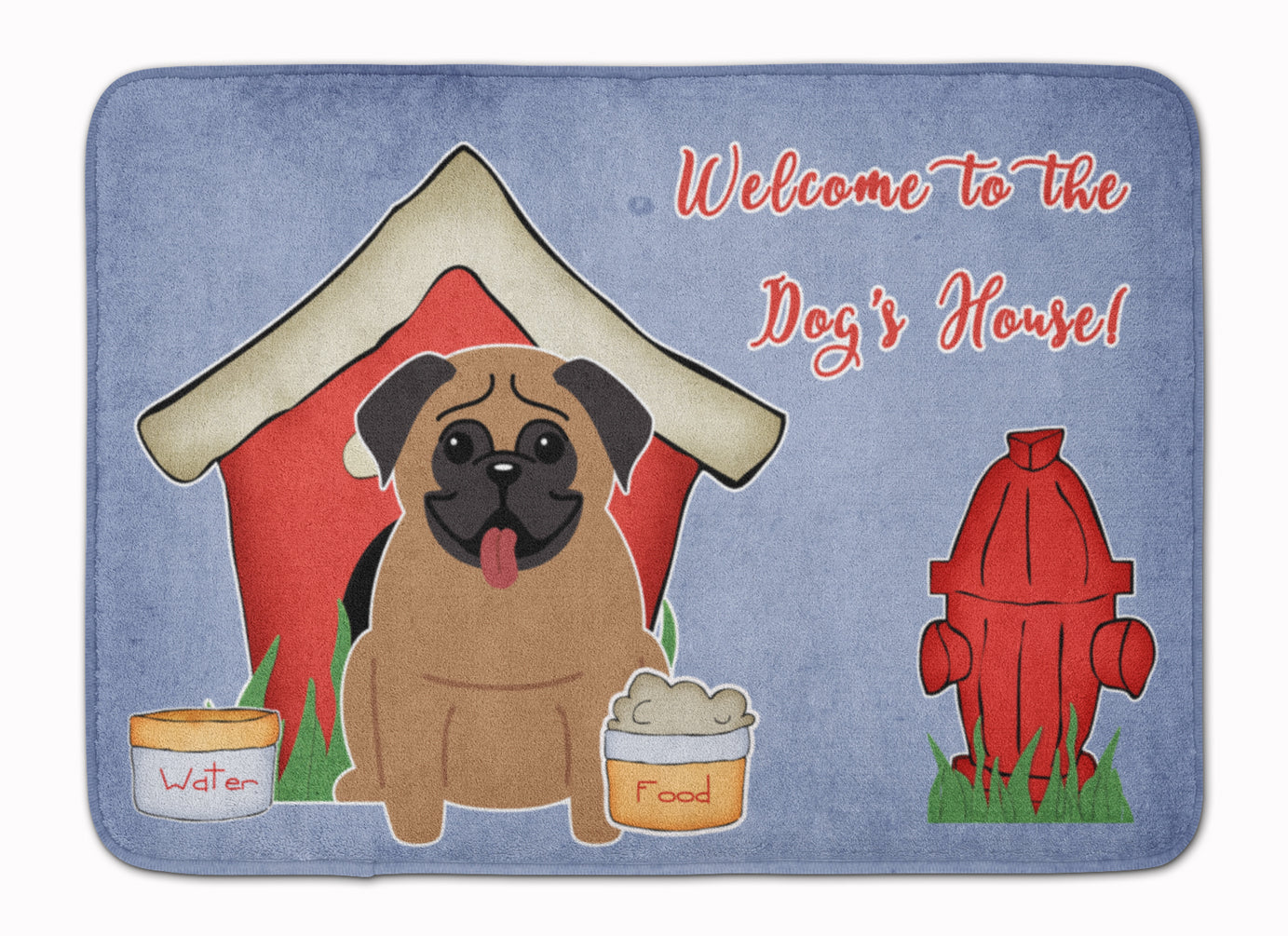 Dog House Collection Pug Brown Machine Washable Memory Foam Mat BB2759RUG - the-store.com