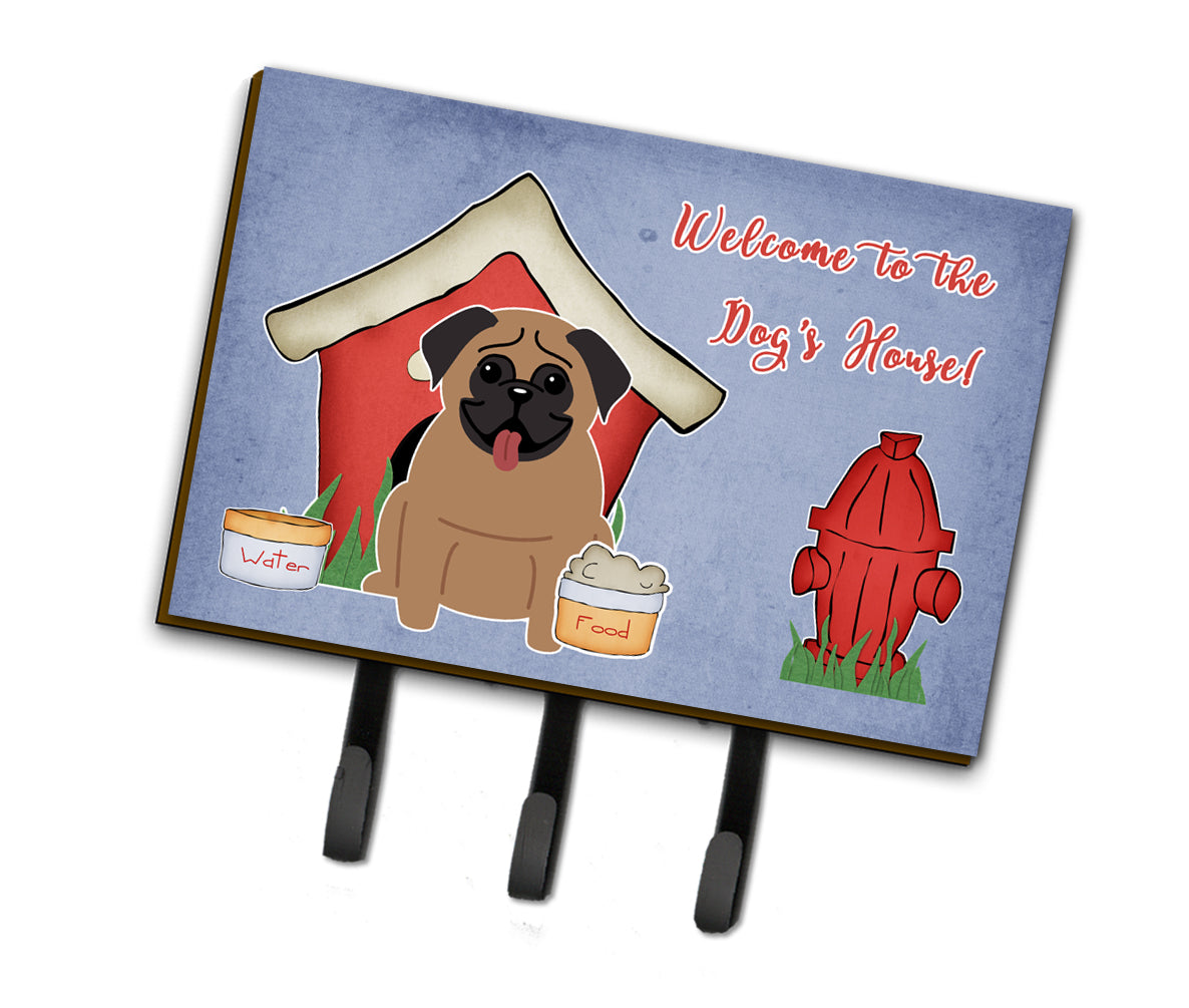Dog House Collection Pug Brown Leash or Key Holder BB2759TH68