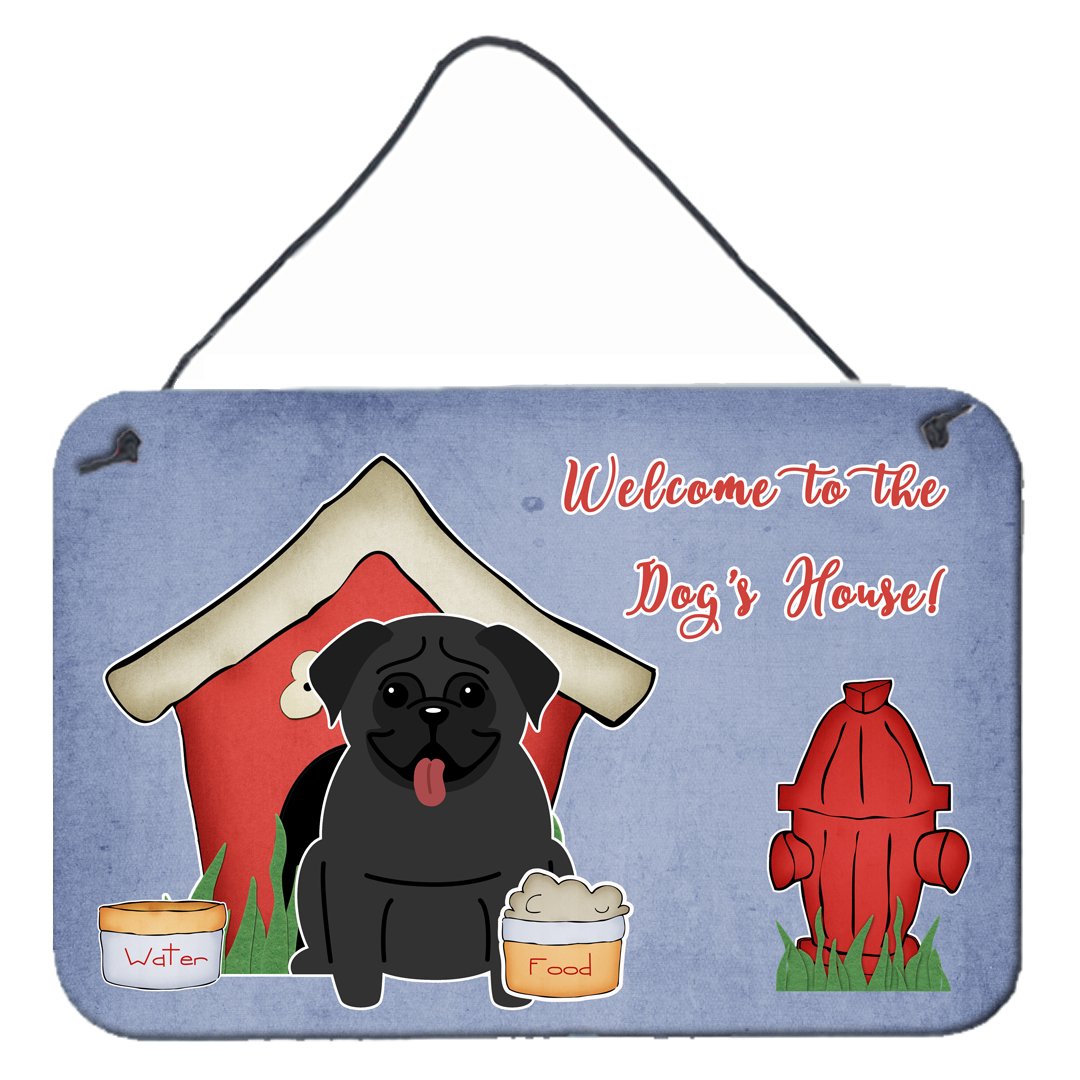 Dog House Collection Pug Black Wall or Door Hanging Prints BB2760DS812 by Caroline&#39;s Treasures