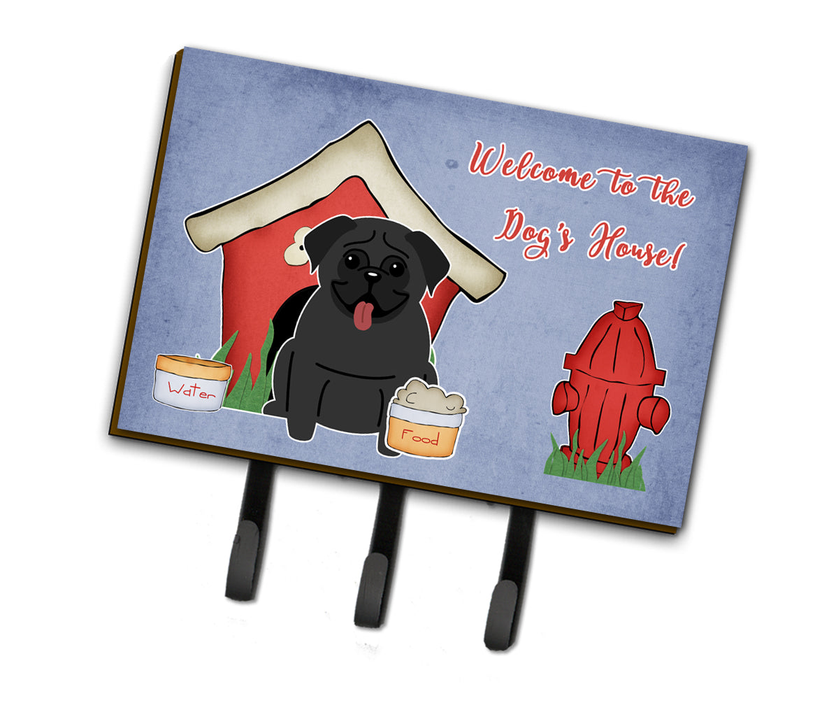 Dog House Collection Pug Black Leash or Key Holder BB2760TH68  the-store.com.