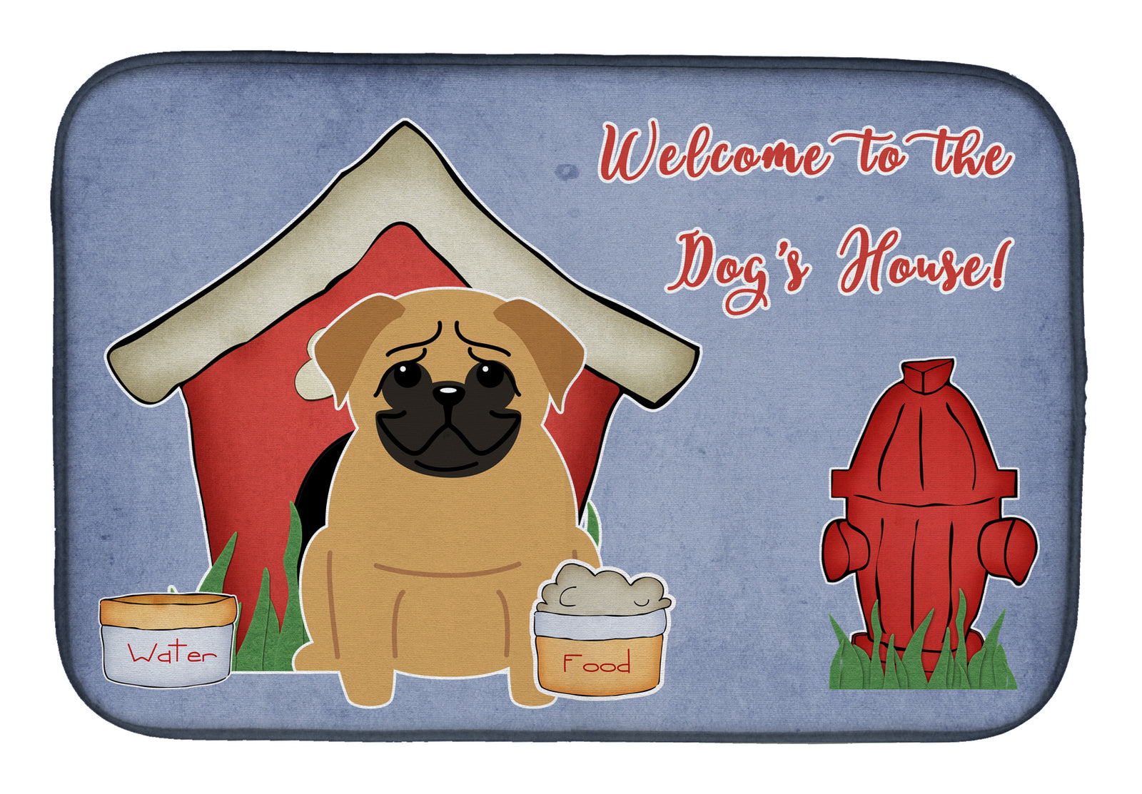 Dog House Collection Pug Brown Dish Drying Mat BB2761DDM  the-store.com.
