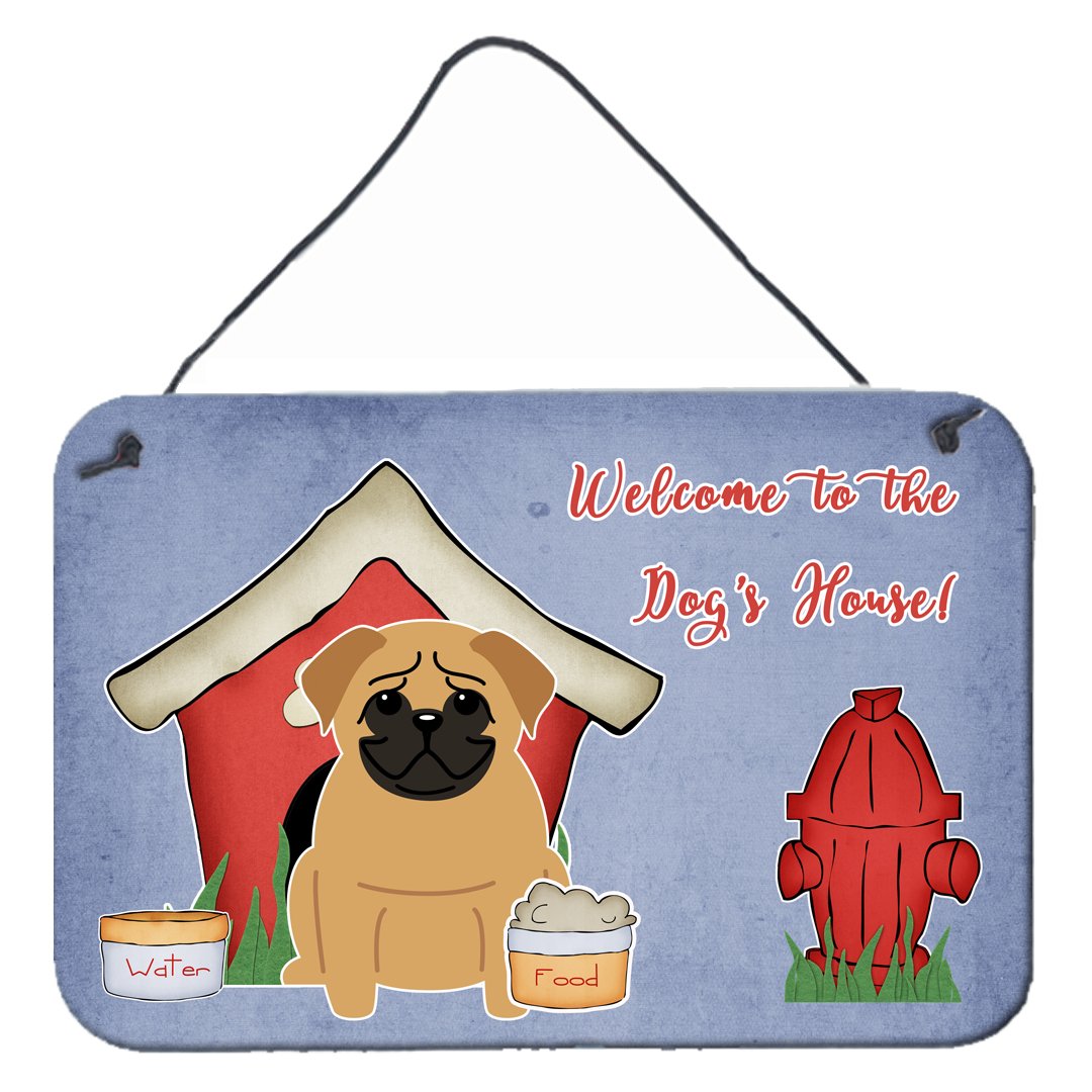 Dog House Collection Pug Brown Wall or Door Hanging Prints BB2761DS812 by Caroline's Treasures
