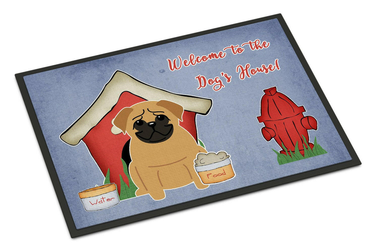 Dog House Collection Pug Brown Indoor or Outdoor Mat 24x36 BB2761JMAT - the-store.com