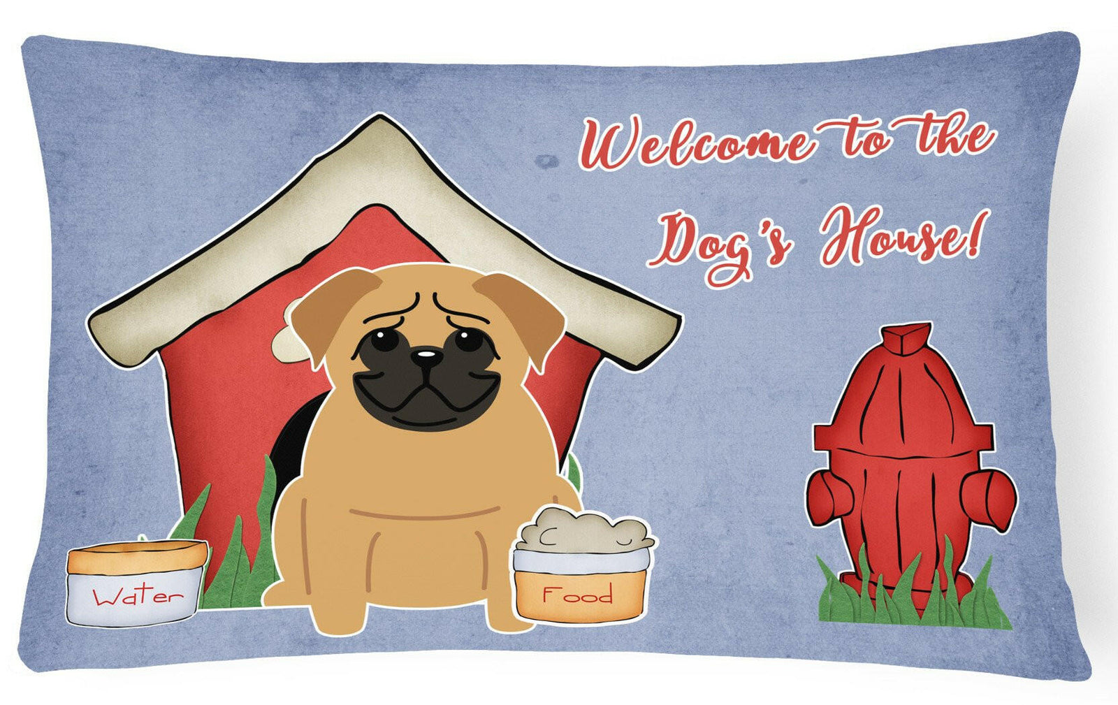 Dog House Collection Pug Brown Canvas Fabric Decorative Pillow BB2761PW1216 by Caroline's Treasures
