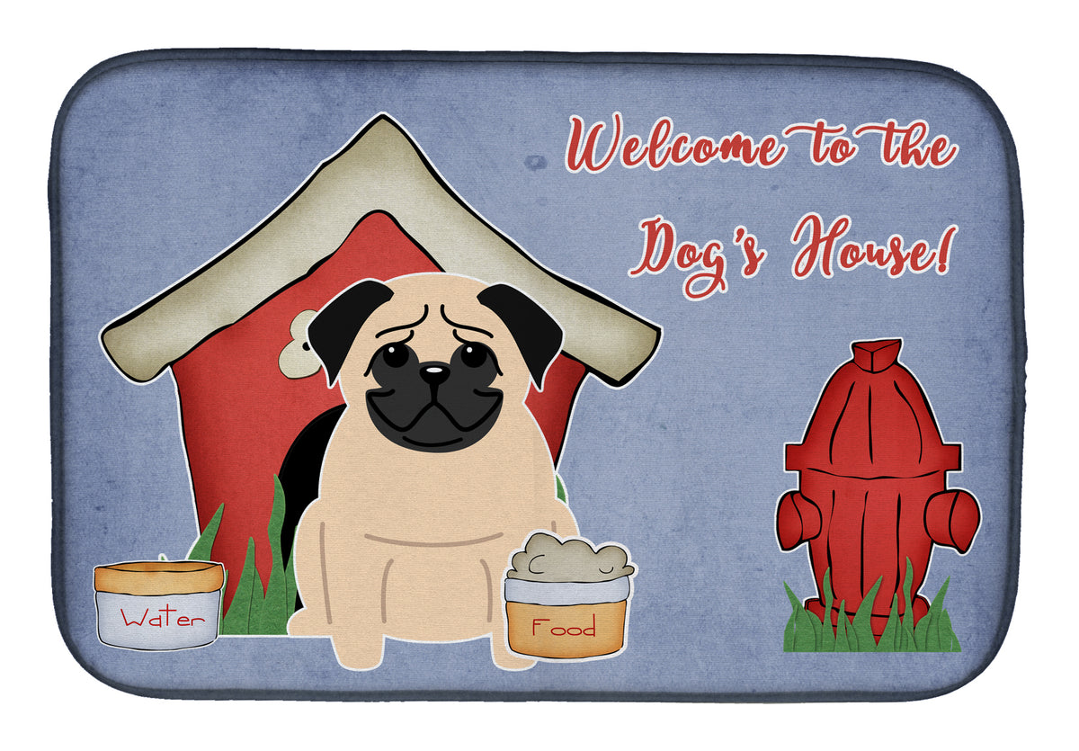 Dog House Collection Pug Fawn Dish Drying Mat BB2762DDM