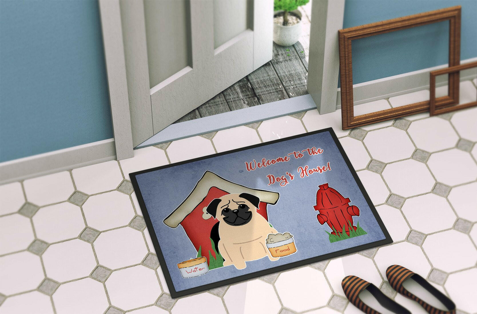 Dog House Collection Pug Fawn Indoor or Outdoor Mat 24x36 BB2762JMAT - the-store.com