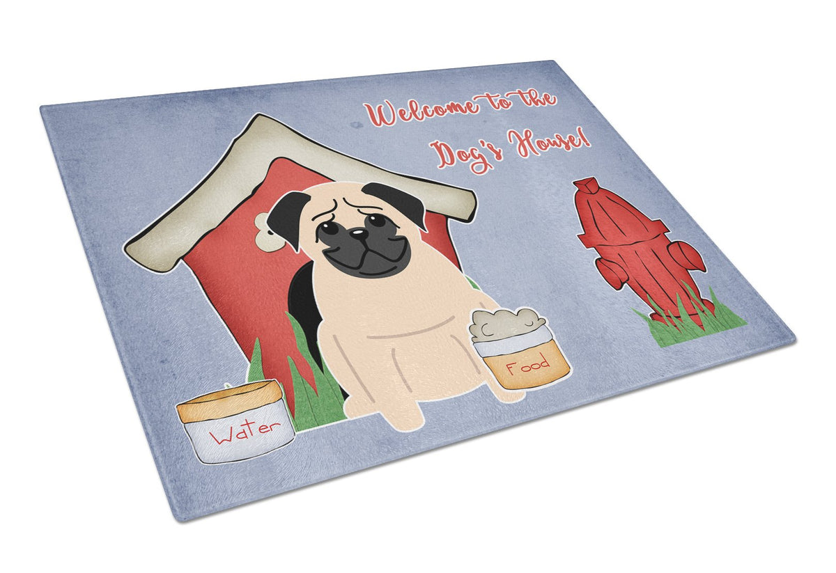 Dog House Collection Pug Fawn Glass Cutting Board Large BB2762LCB by Caroline&#39;s Treasures