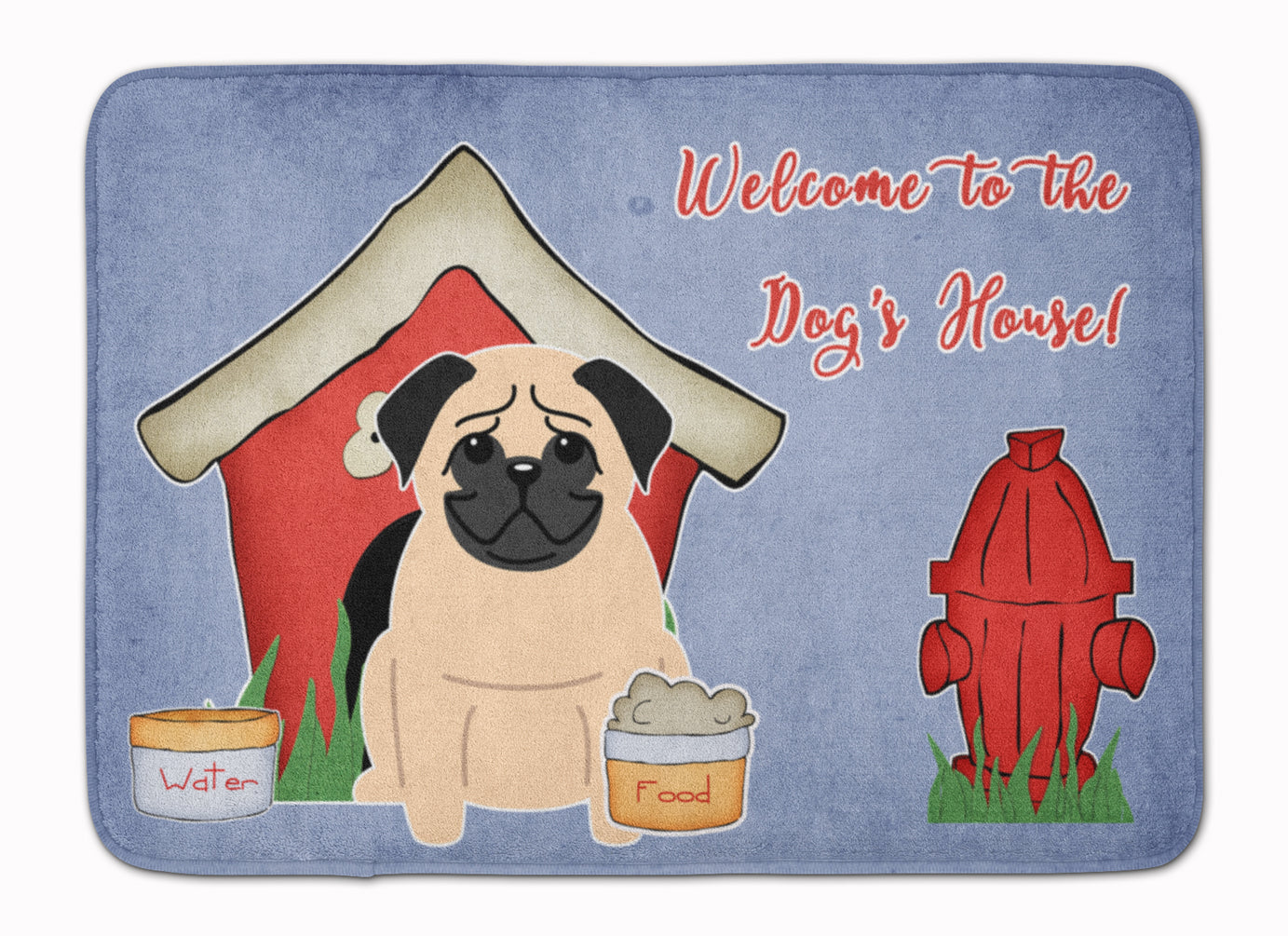 Dog House Collection Pug Fawn Machine Washable Memory Foam Mat BB2762RUG - the-store.com