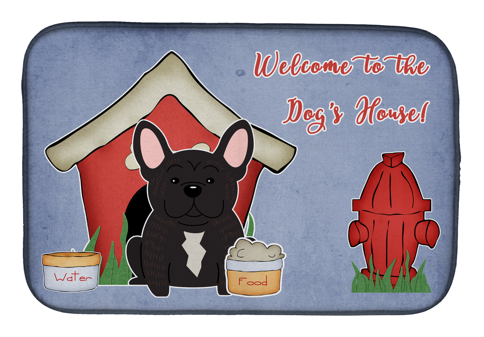 Dog House Collection French Bulldog Brindle Dish Drying Mat BB2763DDM  the-store.com.