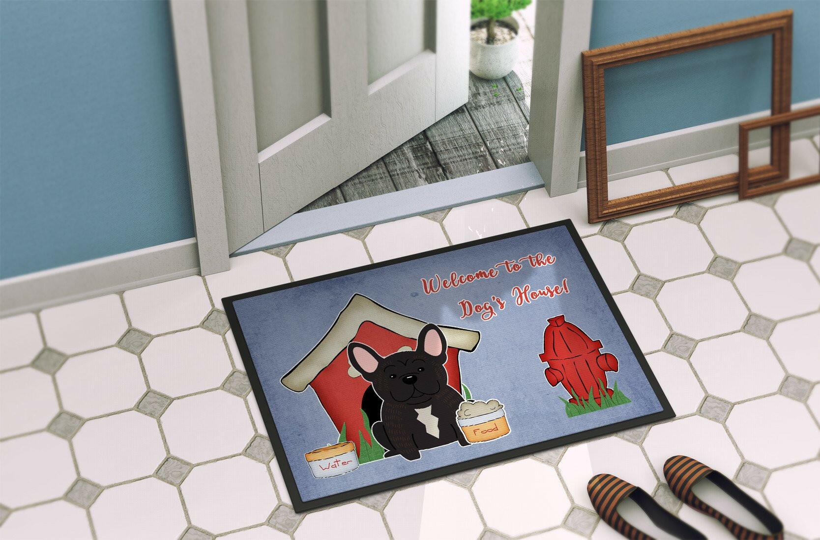 Dog House Collection French Bulldog Brindle Indoor or Outdoor Mat 24x36 BB2763JMAT - the-store.com