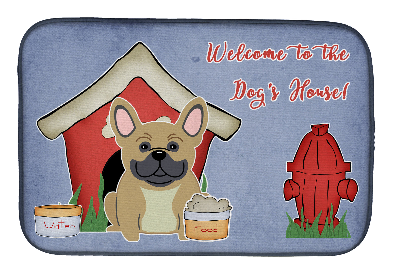 Dog House Collection French Bulldog Cream Dish Drying Mat BB2764DDM  the-store.com.