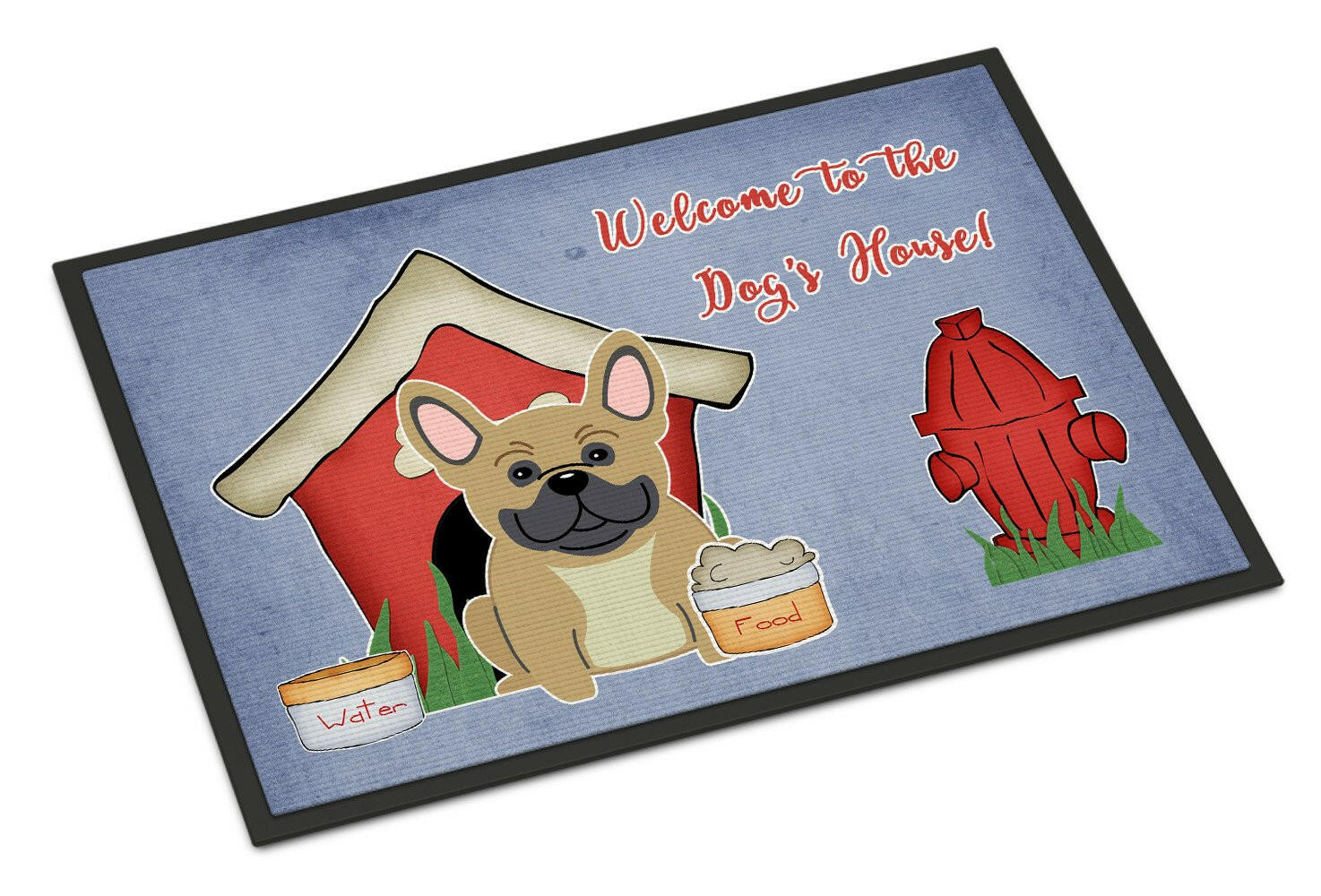 Dog House Collection French Bulldog Cream Indoor or Outdoor Mat 18x27 BB2764MAT - the-store.com