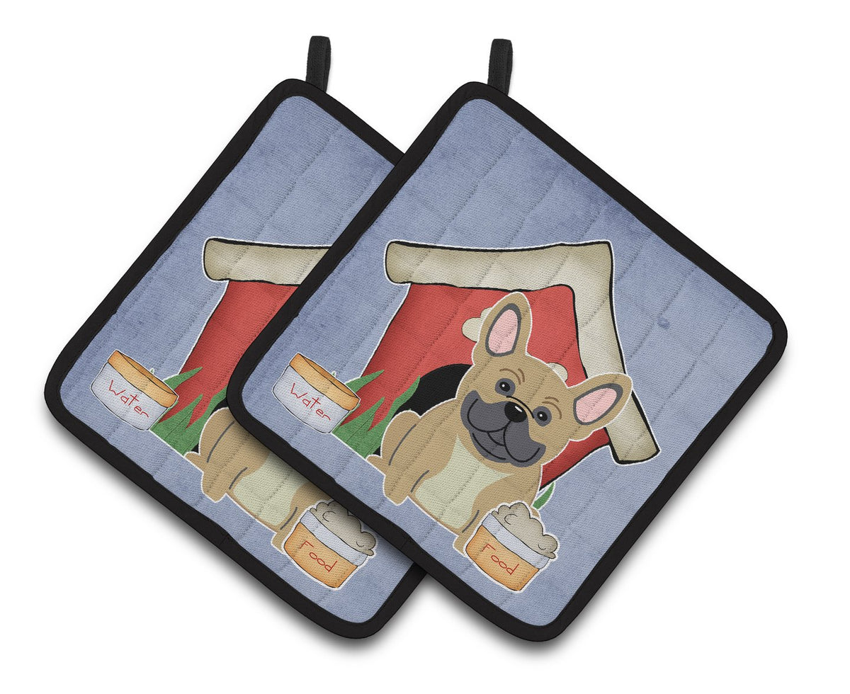 Dog House Collection French Bulldog Cream Pair of Pot Holders BB2764PTHD by Caroline&#39;s Treasures
