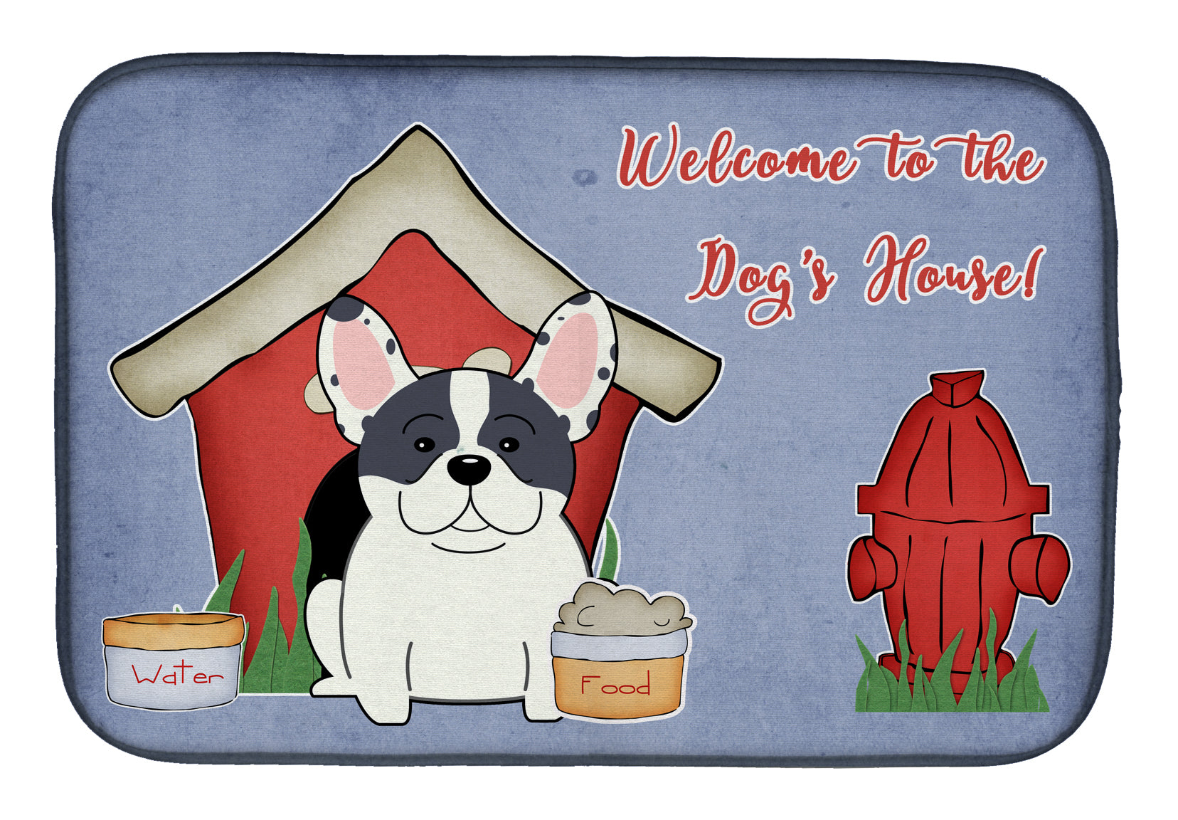 Dog House Collection French Bulldog Piebald Dish Drying Mat BB2765DDM  the-store.com.