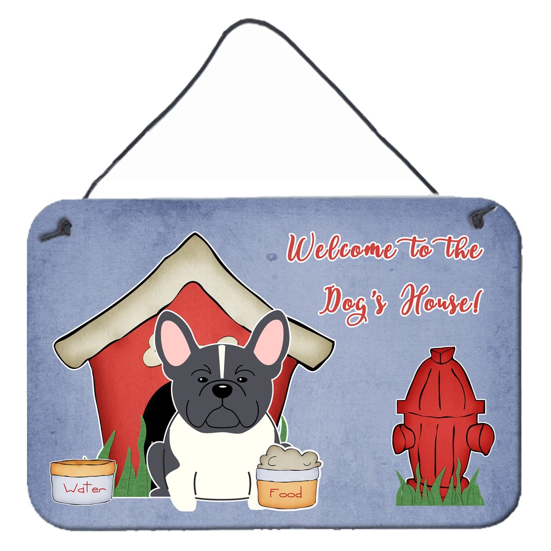 Dog House Collection French Bulldog Black White Wall or Door Hanging Prints BB2766DS812 by Caroline&#39;s Treasures
