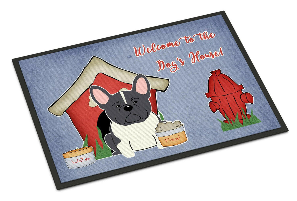 Dog House Collection French Bulldog Black White Indoor or Outdoor Mat 24x36 BB2766JMAT - the-store.com