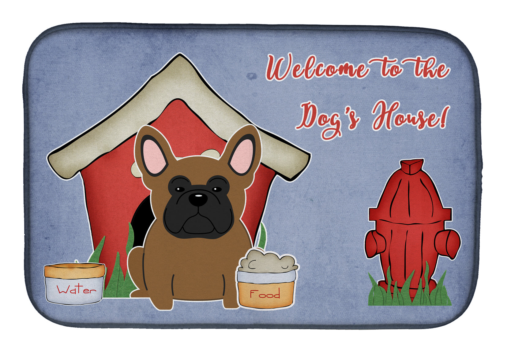 Dog House Collection French Bulldog Brown Dish Drying Mat BB2767DDM  the-store.com.