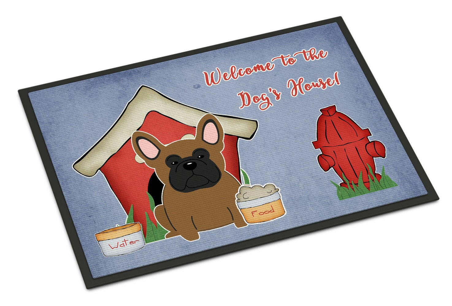 Dog House Collection French Bulldog Brown Indoor or Outdoor Mat 24x36 BB2767JMAT - the-store.com