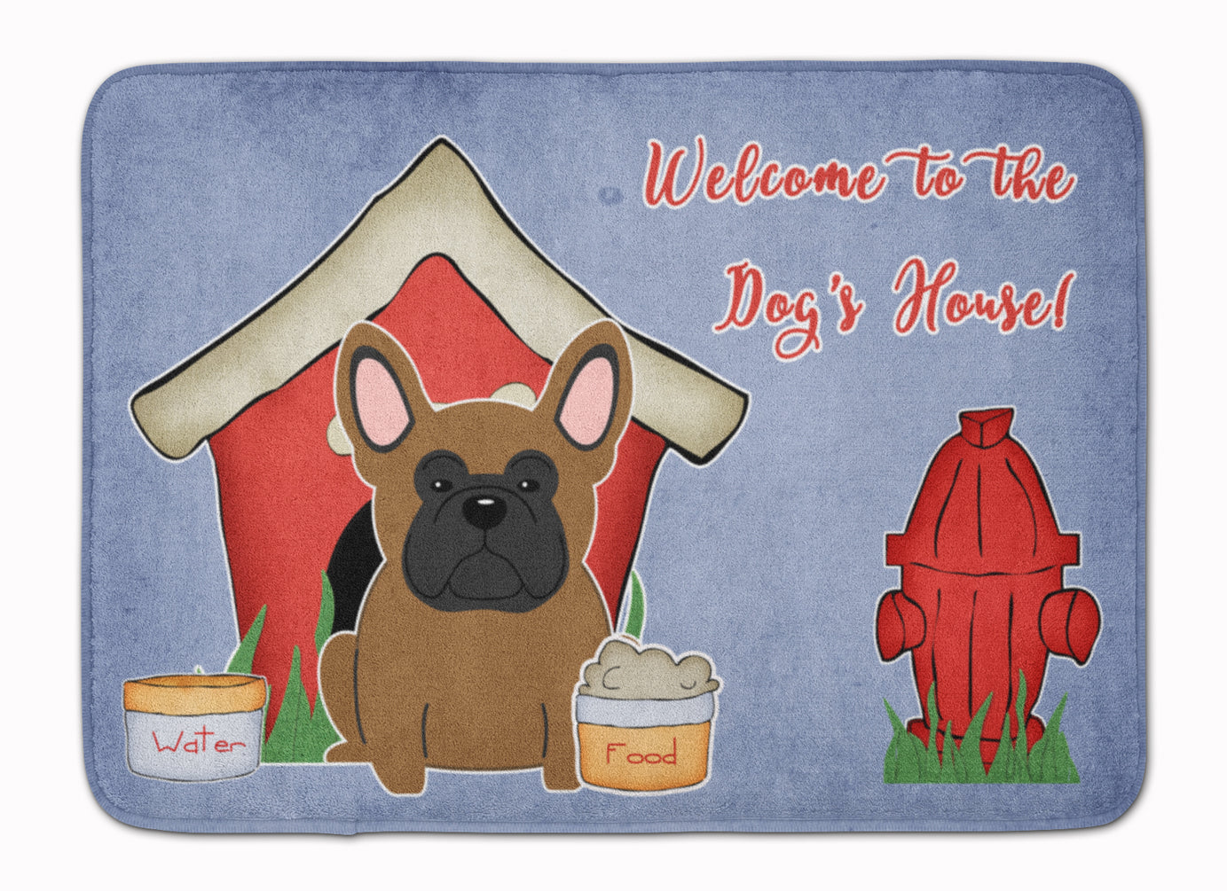 Dog House Collection French Bulldog Brown Machine Washable Memory Foam Mat BB2767RUG - the-store.com