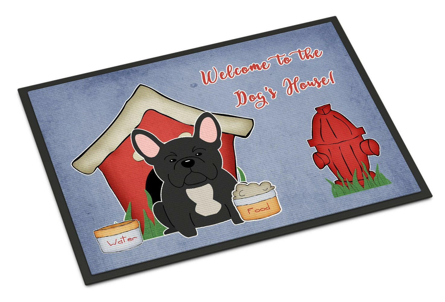 Dog House Collection French Bulldog Black Indoor or Outdoor Mat 24x36 BB2768JMAT - the-store.com